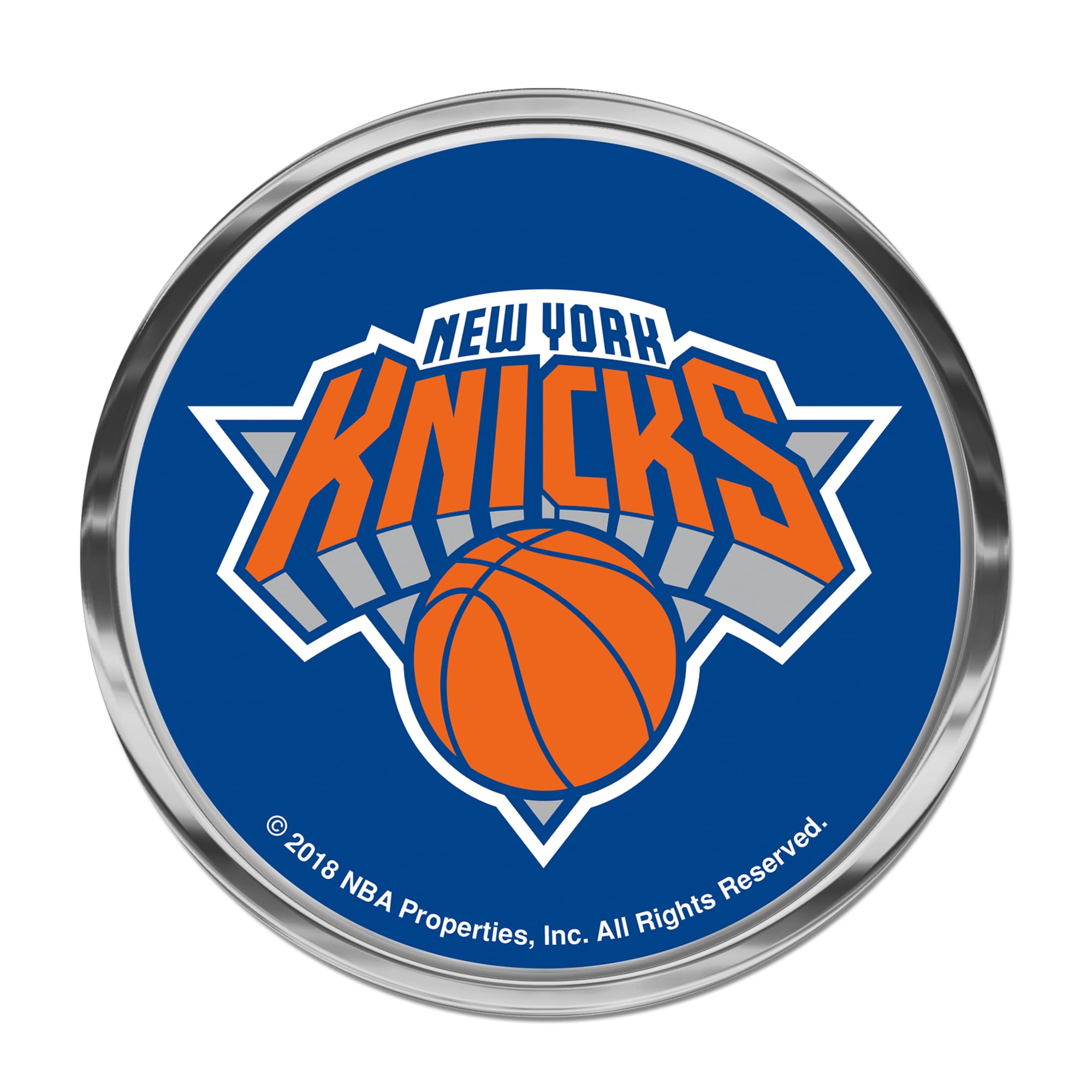 Emblème de voiture en métal bombé WinCraft New York Knicks