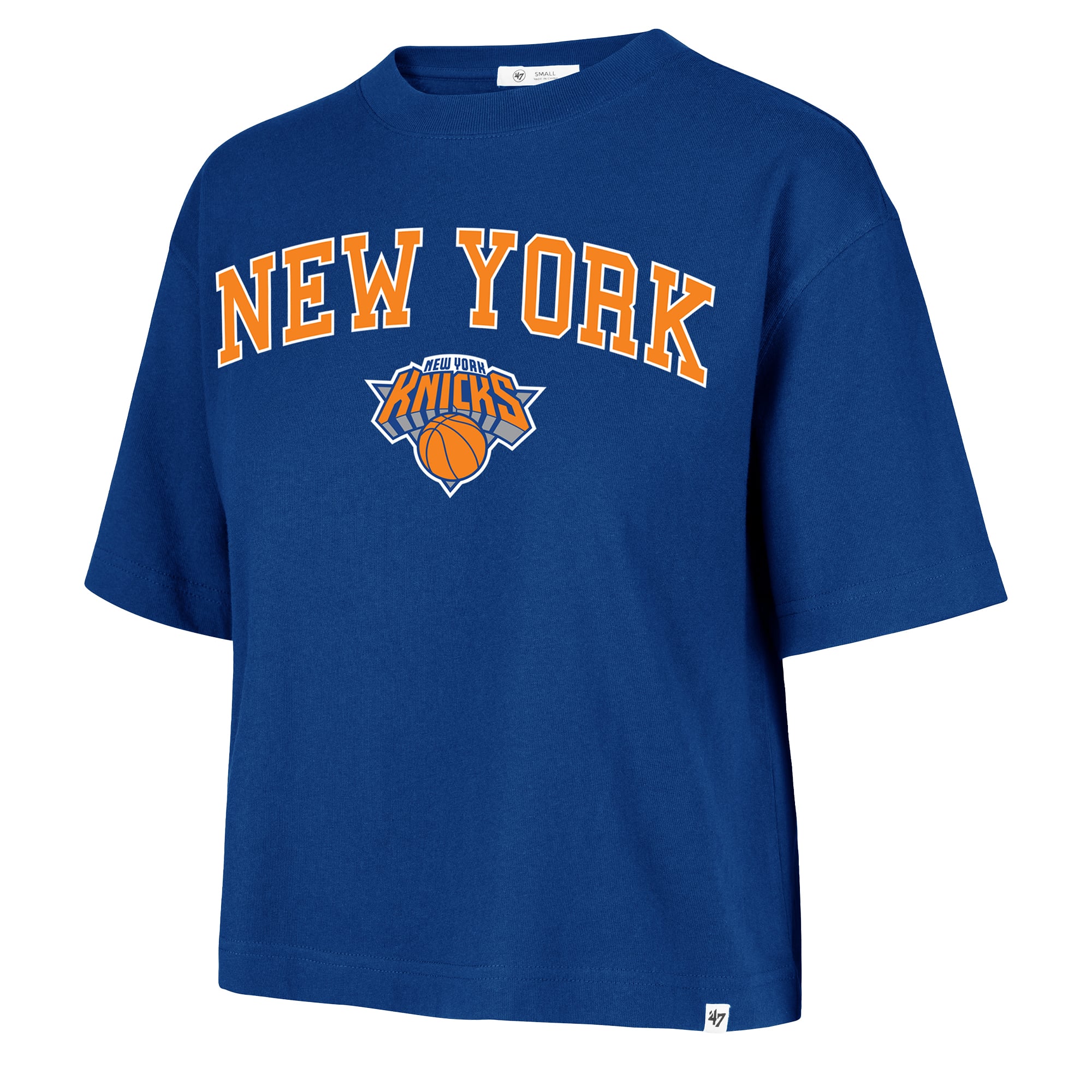 T-shirt court pour femme '47 Royal New York Knicks Arch Game Reed City