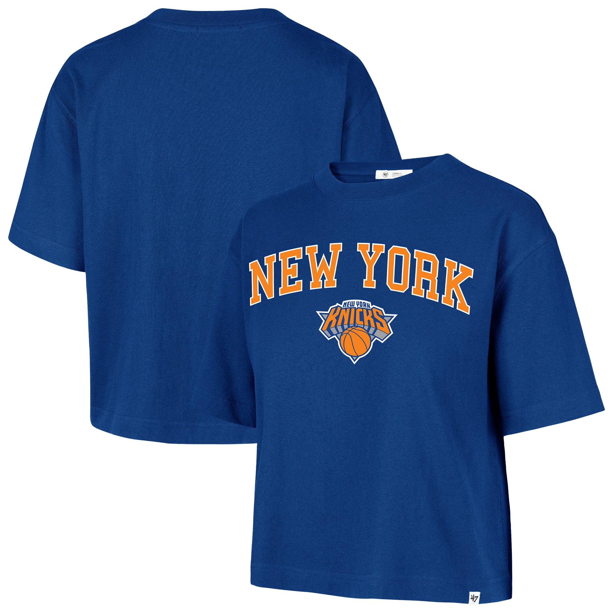 T-shirt court pour femme '47 Royal New York Knicks Arch Game Reed City
