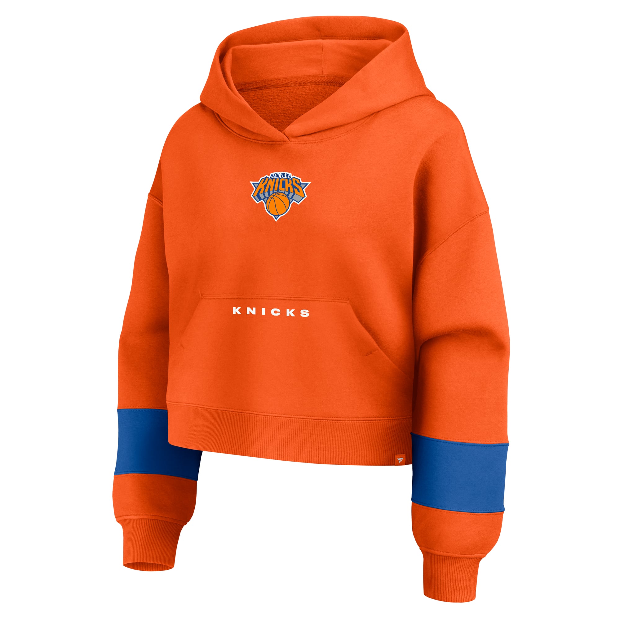 Sweat à capuche court en polaire orange Beat Records New York Knicks pour femme (Fanatics)