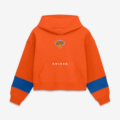  New York Knicks Fanatics Women's Beat Records Fleece Hoodie - Orange
