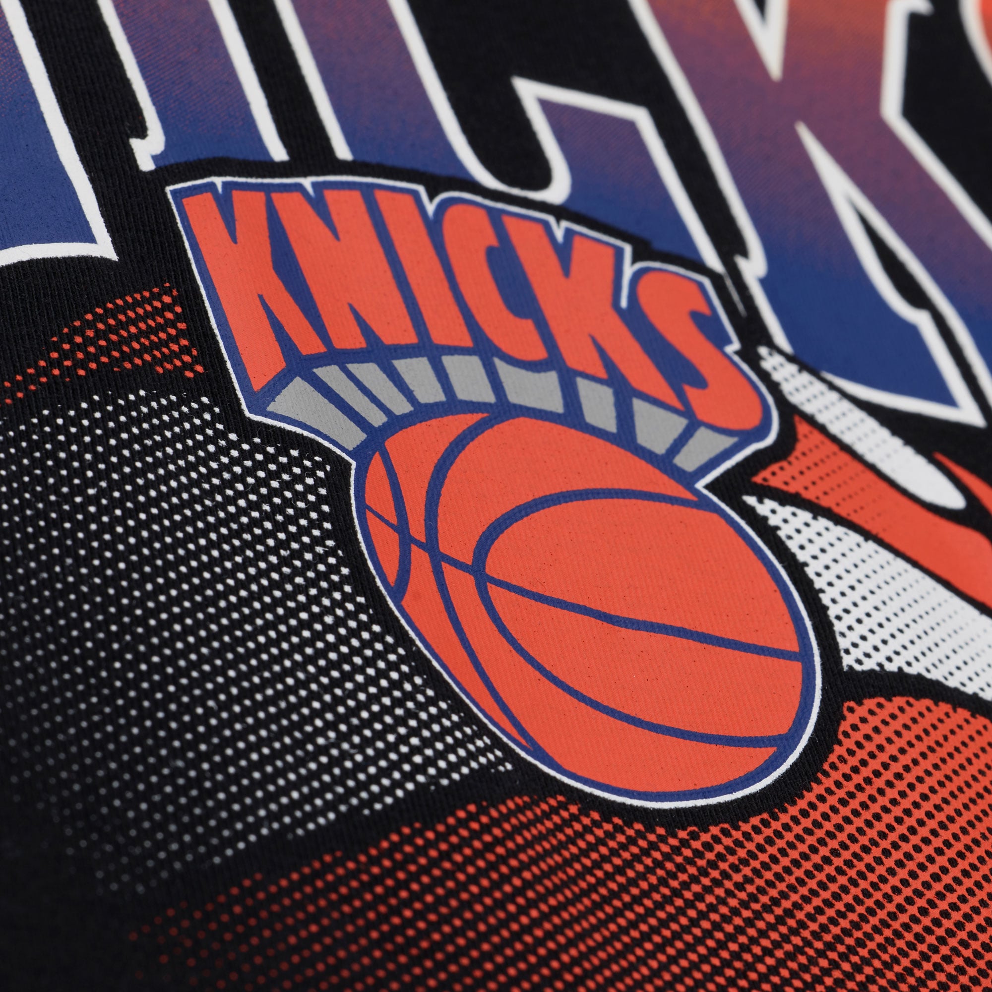 Women's Mitchell & Ness  Black New York Knicks Street Graphic Boxy Crop T-Shirt