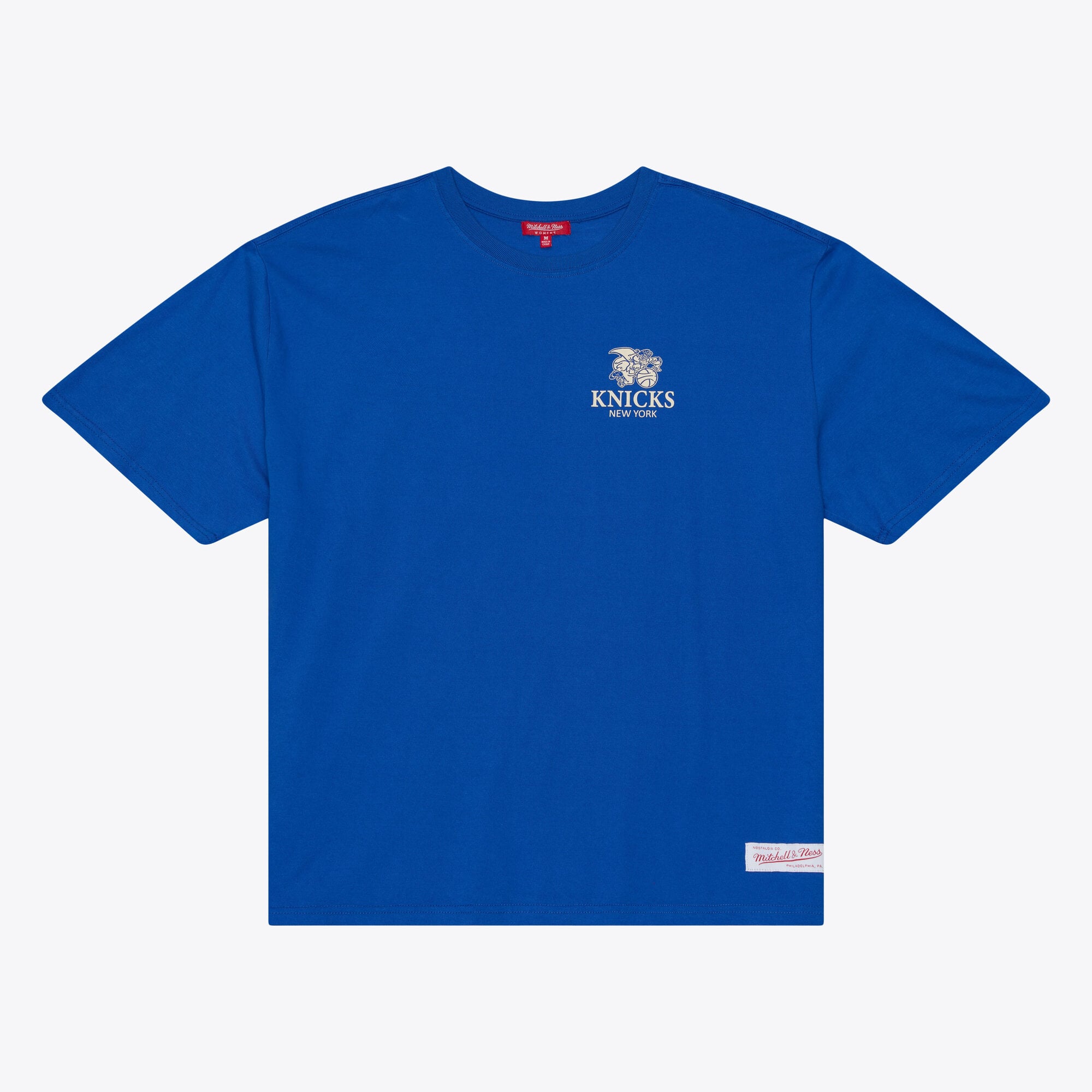 T-shirt Mitchell & Ness bleu New York Knicks Core Essential pour femme