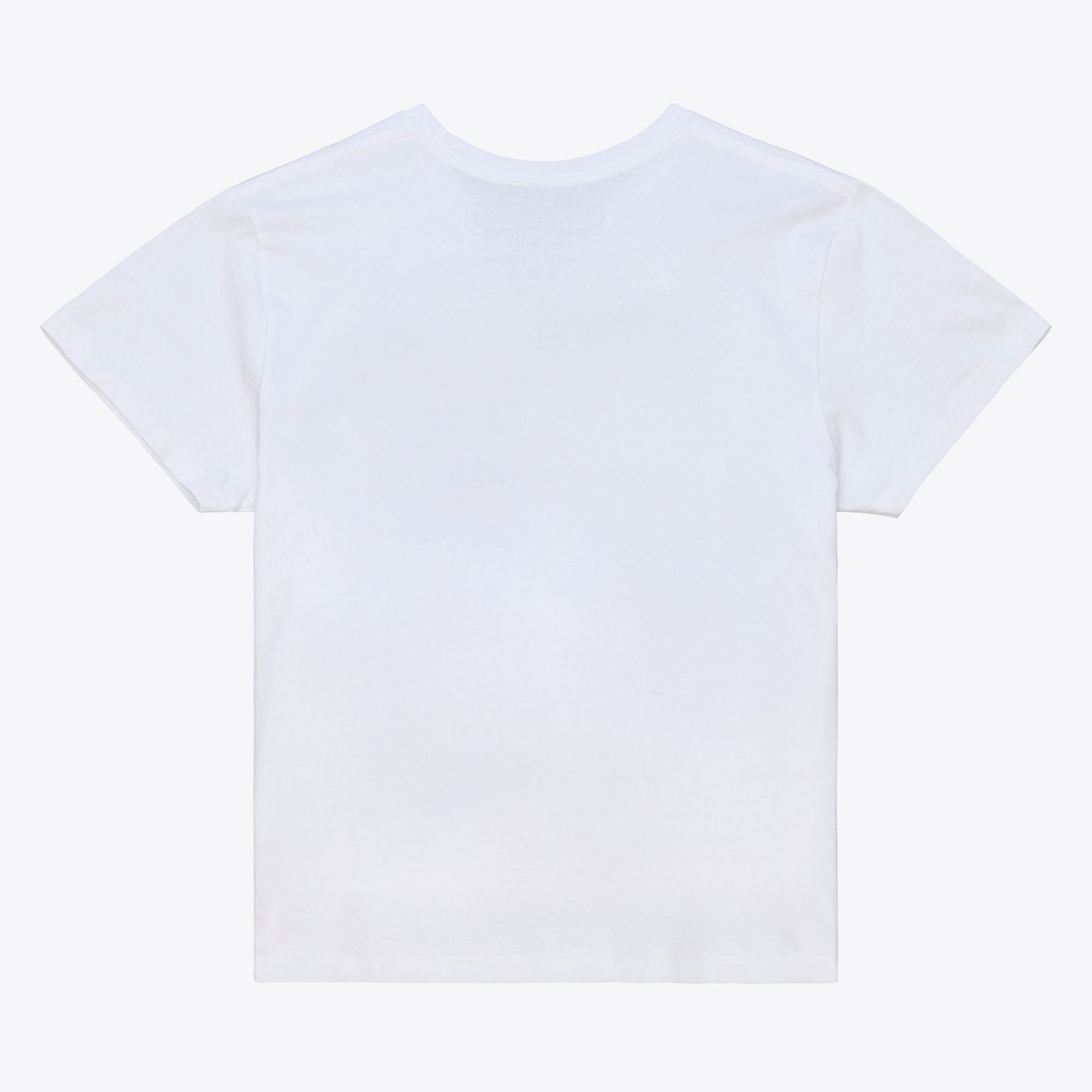 Women's Mitchell & Ness White New York Knicks Striped Logo Boxy T-Shirt