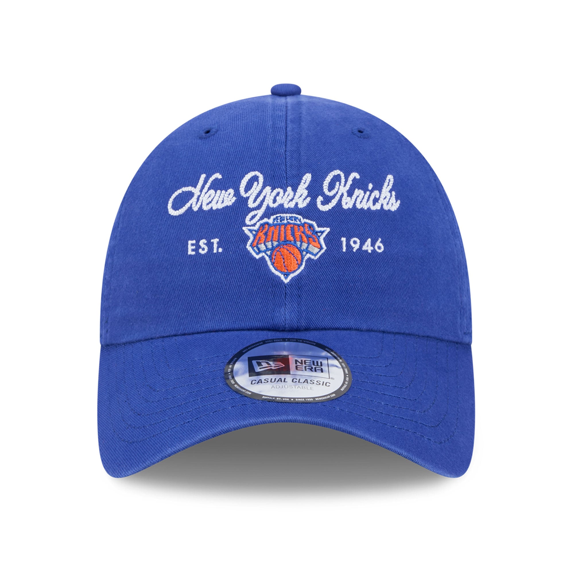 Casquette New Era bleue pour femme, logo New York Knicks, style classique décontracté et ajustable