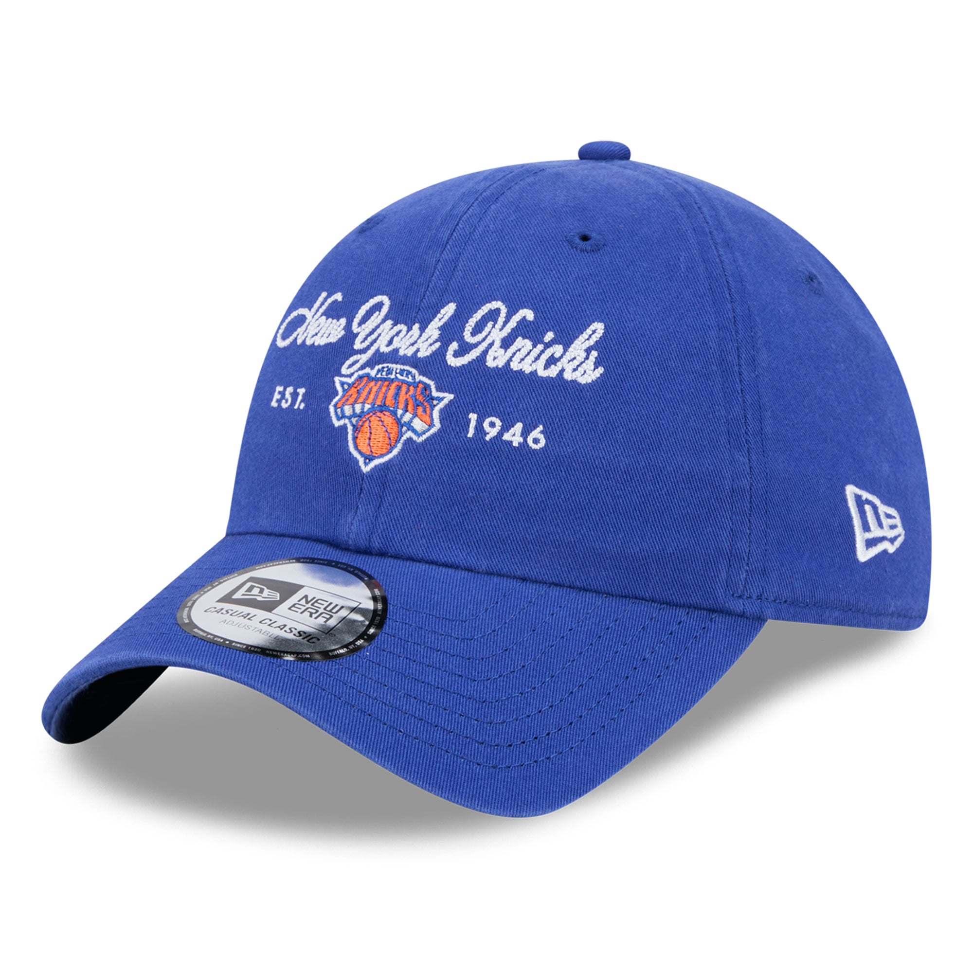 Casquette New Era bleue pour femme, logo New York Knicks, style classique décontracté et ajustable