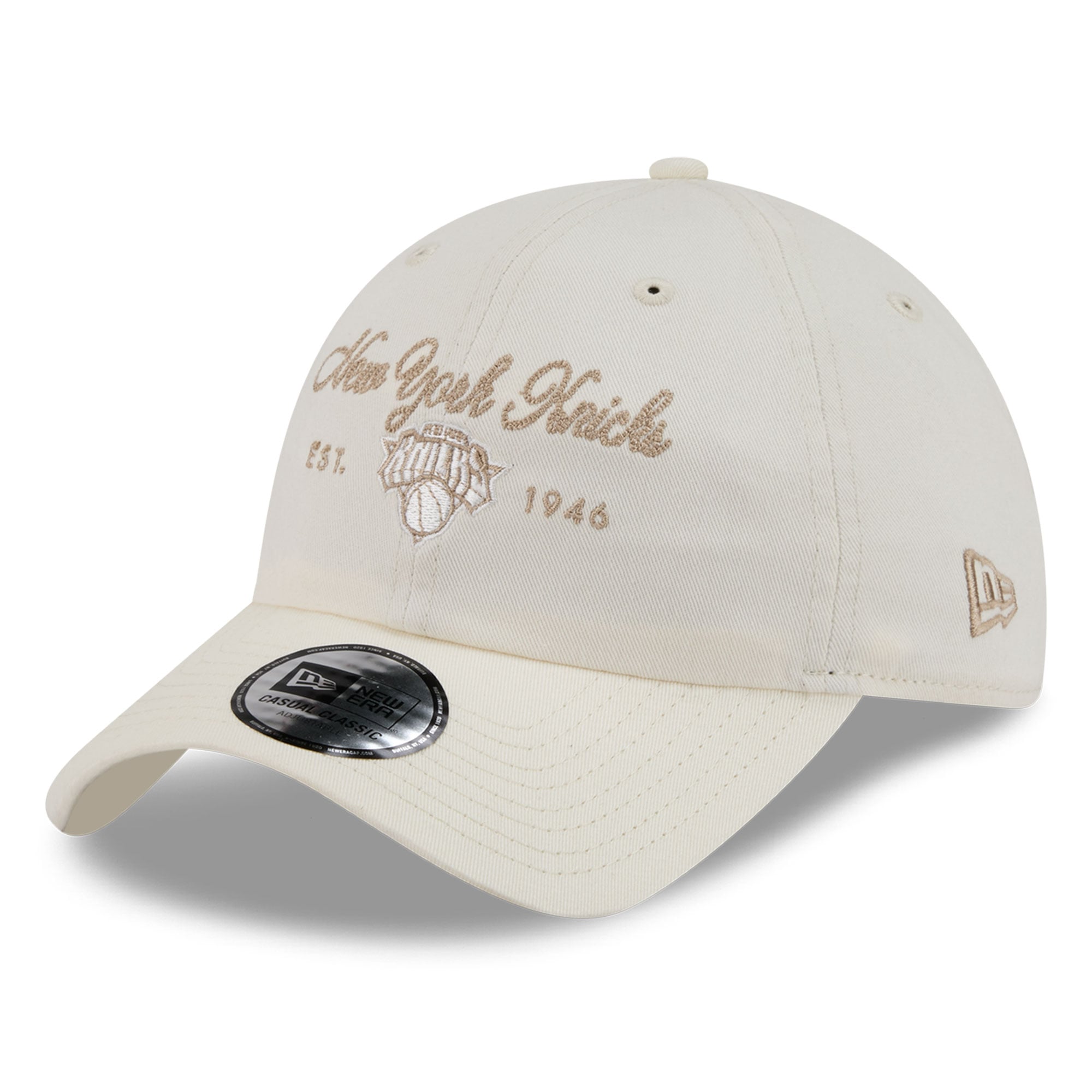 Casquette New Era blanche pour femme, logo New York Knicks, style classique décontracté et ajustable