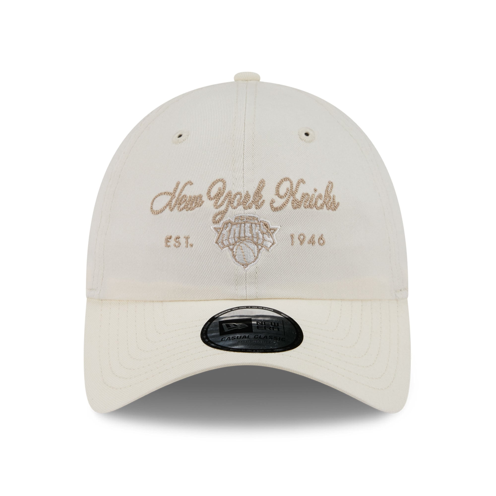 Casquette New Era blanche pour femme, logo New York Knicks, style classique décontracté et ajustable