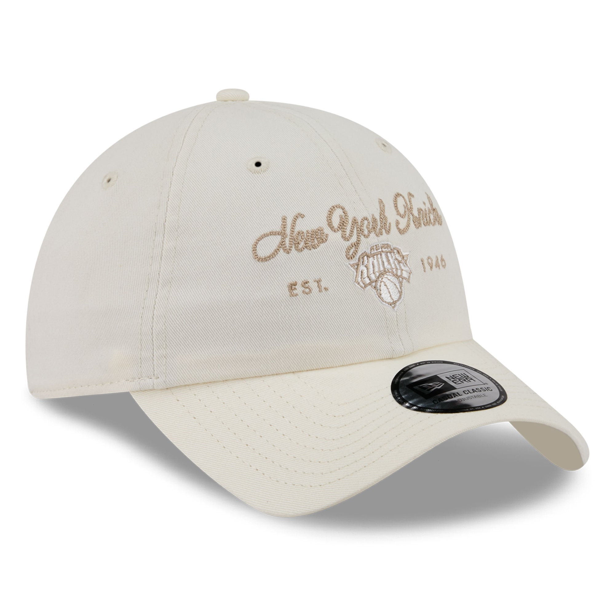 Casquette New Era blanche pour femme, logo New York Knicks, style classique décontracté et ajustable