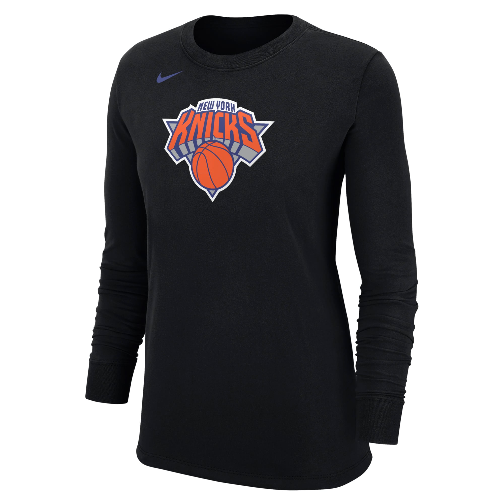 Women's Nike Black New York Knicks Team Logo Long Sleeve T-Shirt