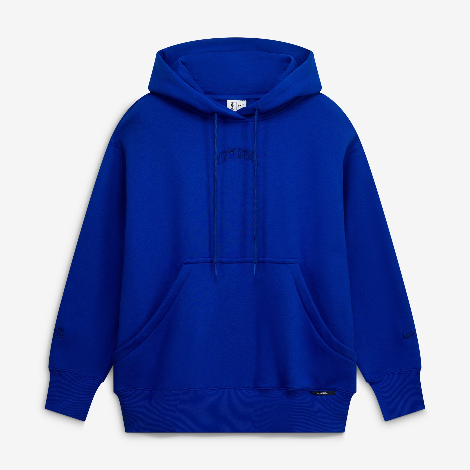Sweat à capuche Nike bleu New York Knicks 2025/26 City Edition Remix Premium Fleece pour femme