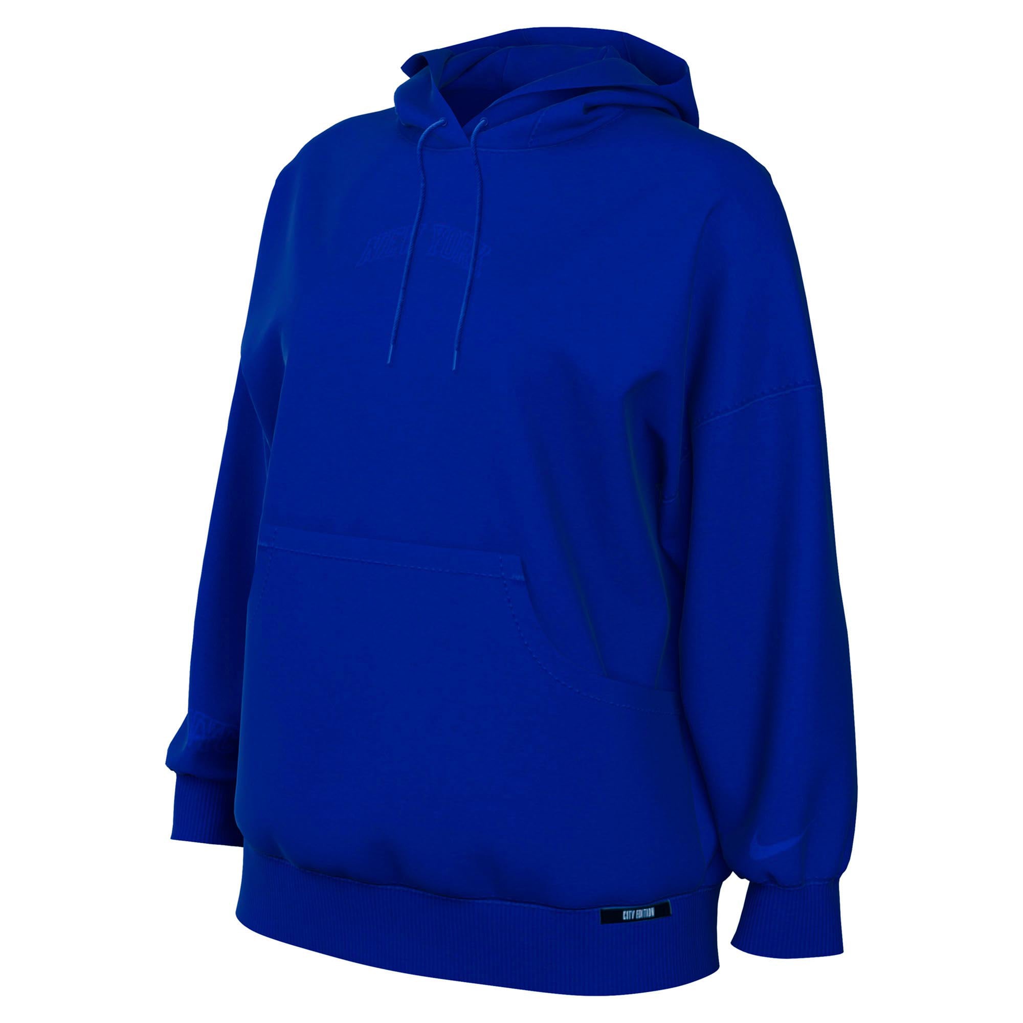 Sweat à capuche Nike bleu New York Knicks 2025/26 City Edition Remix Premium Fleece pour femme