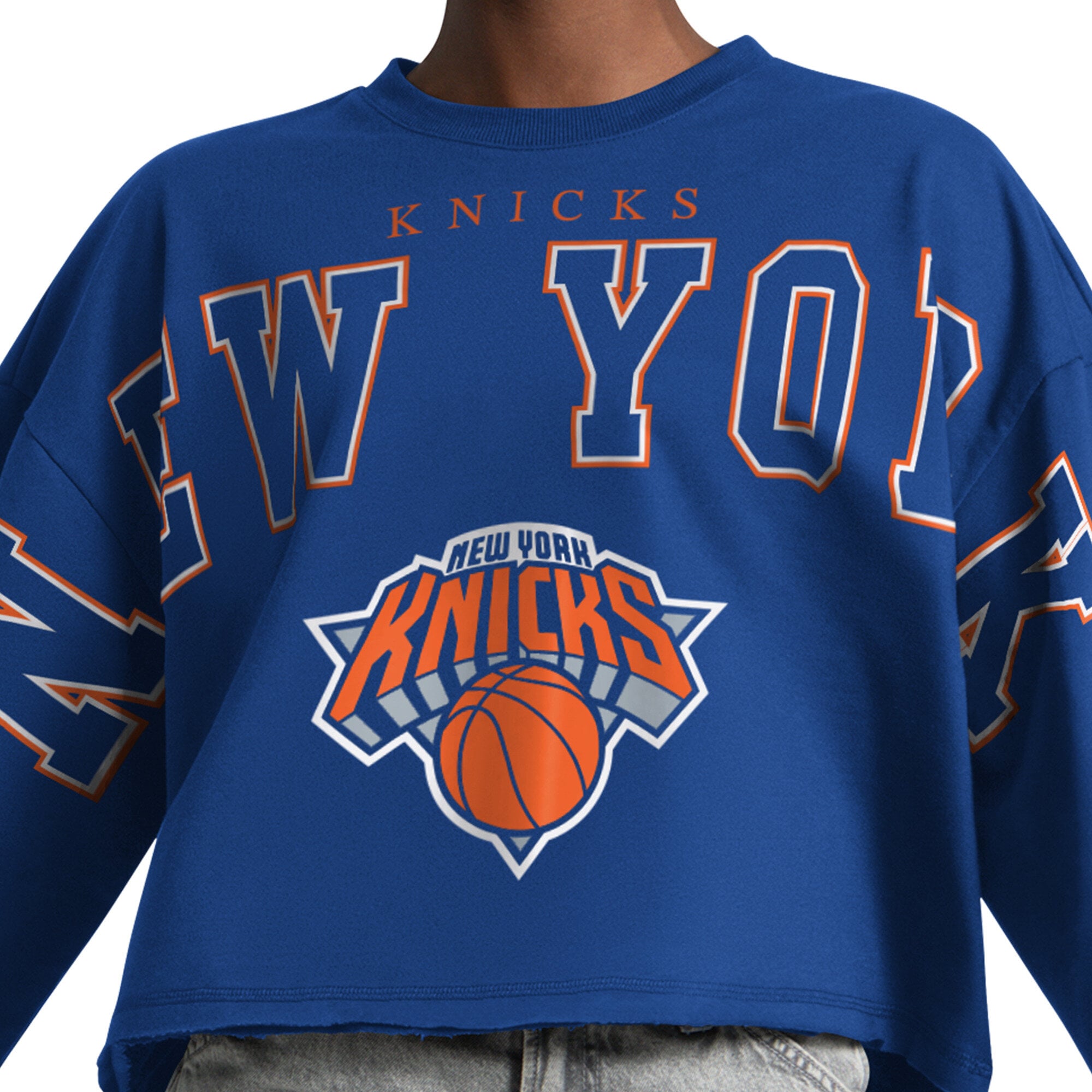 Sweat-shirt court Starter Royal New York Knicks pour femmes