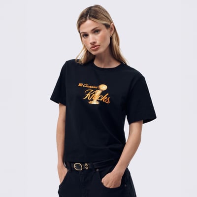  New York Knicks Terez Women's Limited Edition 2026 NBA Champions Gem T-Shirt - Black