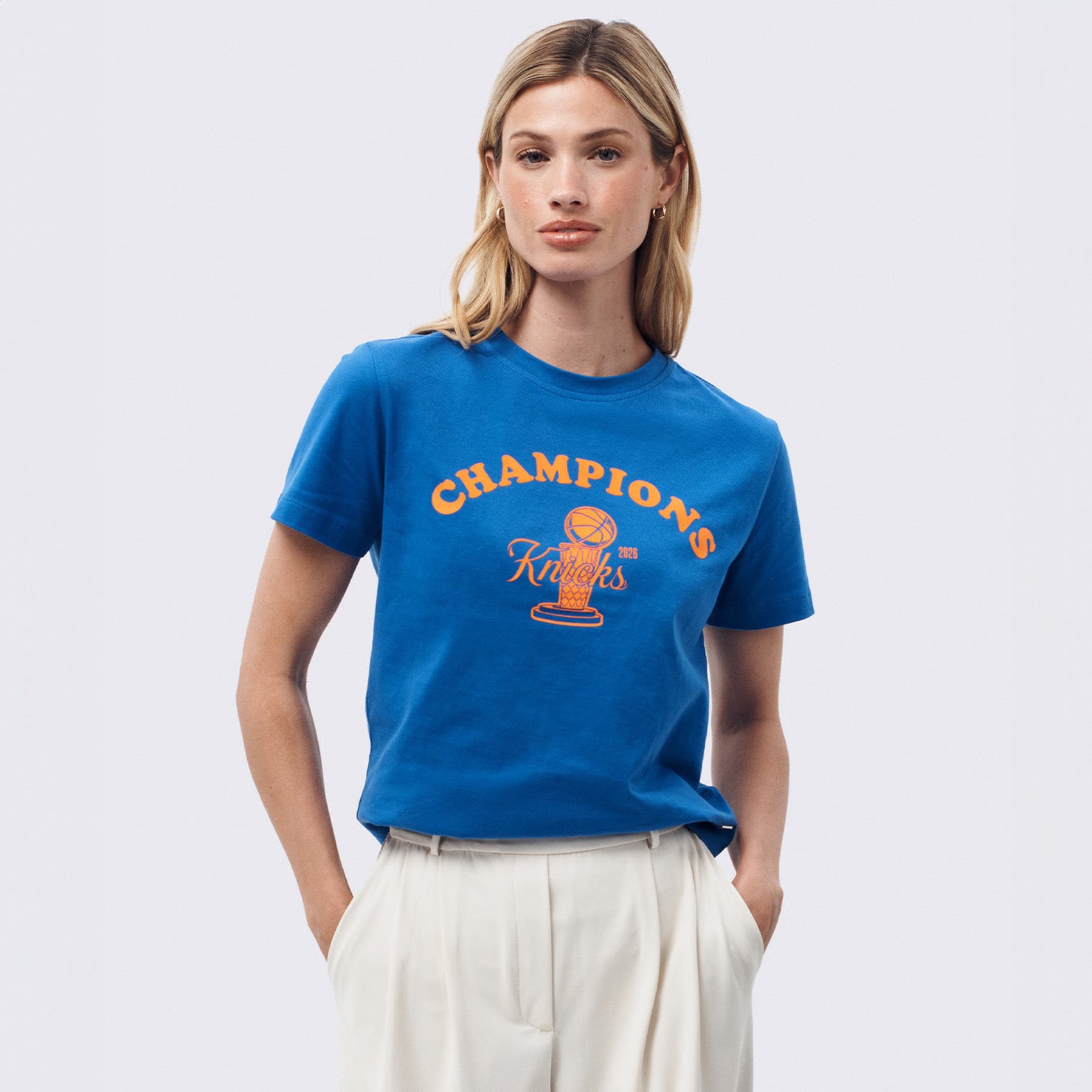 T-shirt bébé Terez bleu New York Knicks champions NBA 2026