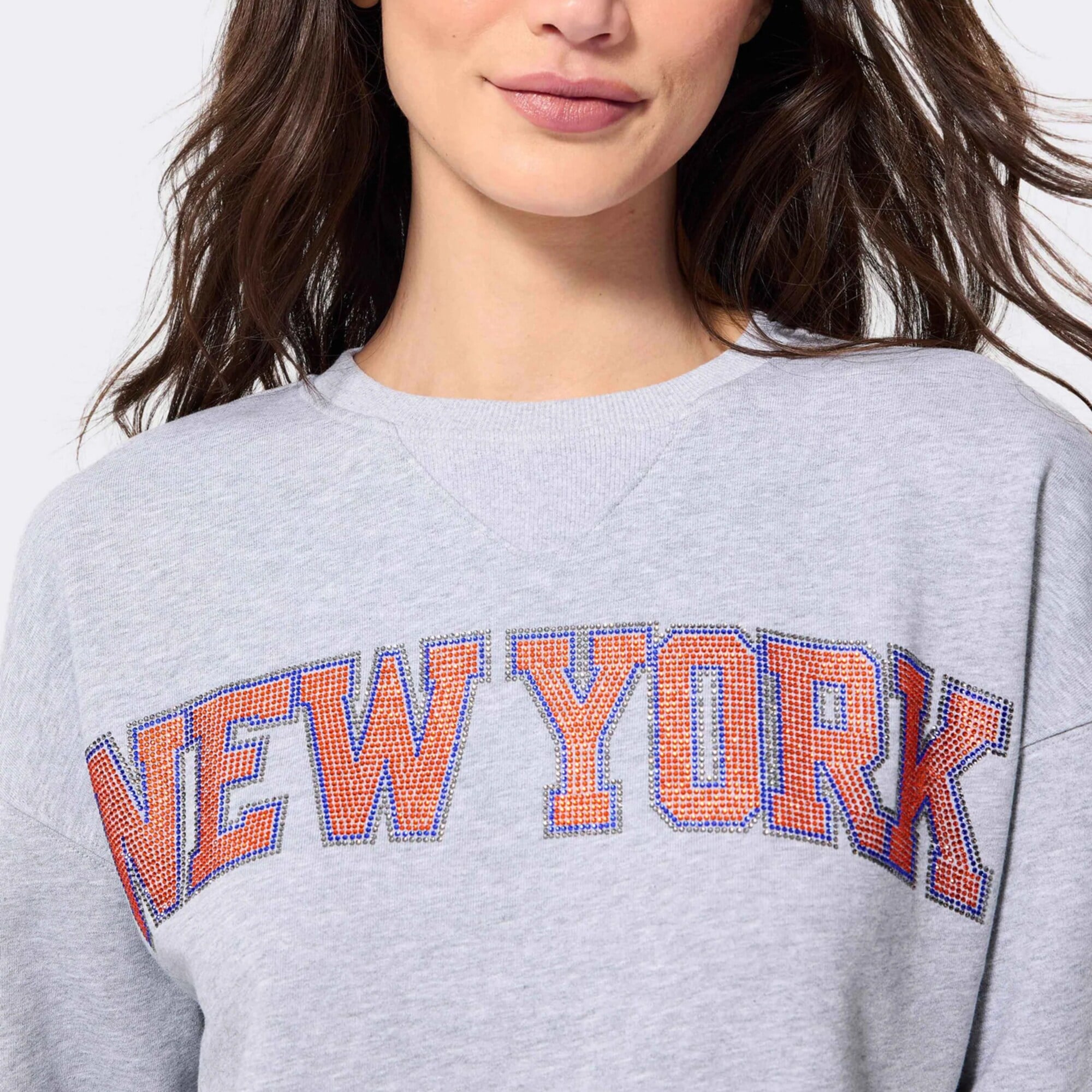 Sweat-shirt ras du cou Terez Gray New York Knicks Marquee pour femme