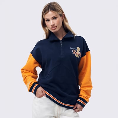  New York Knicks Terez Women's Limited Edition 2026 NBA Champions Quarter-Zip Pullover - Navy