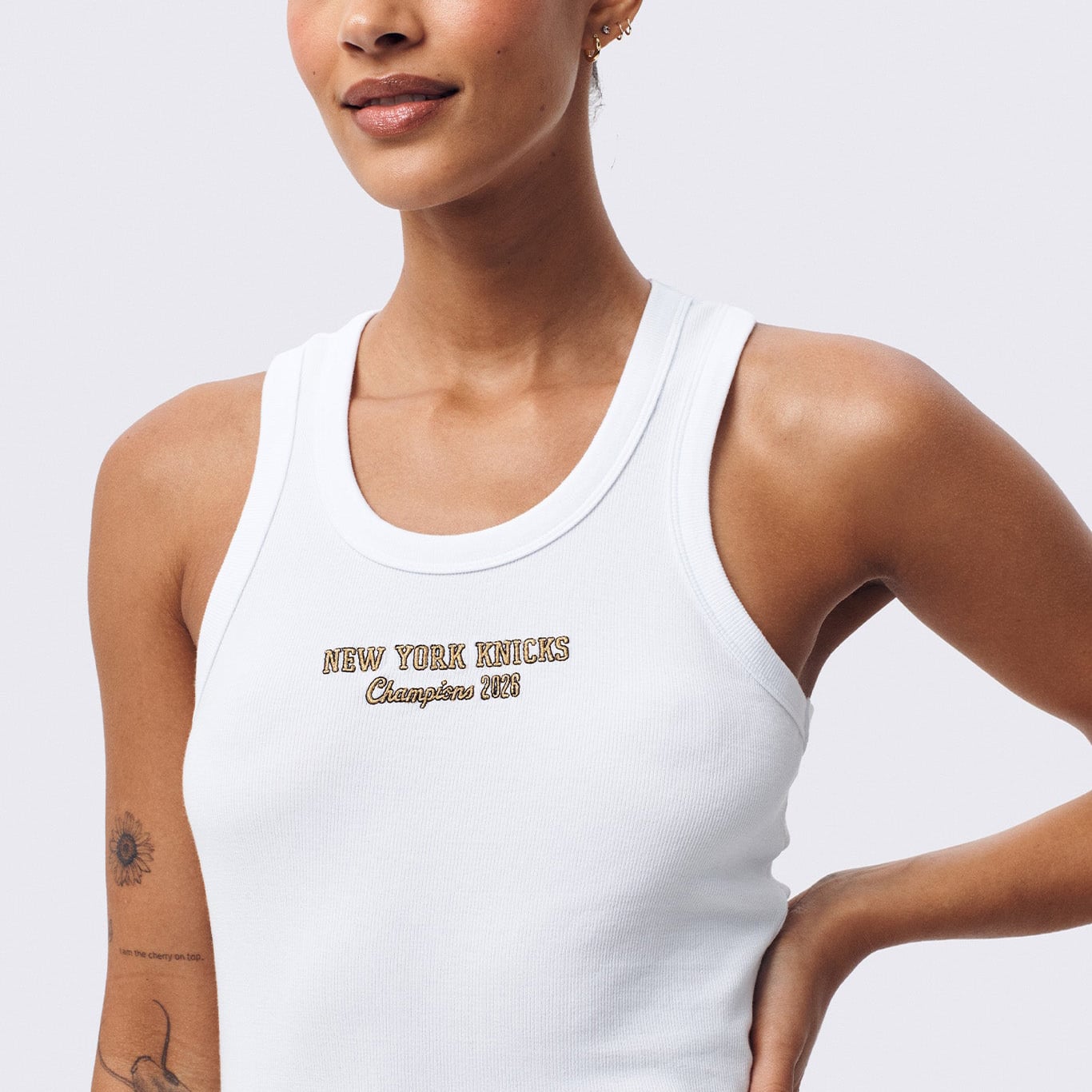 Débardeur Terez blanc pour femme, New York Knicks, champions NBA 2026