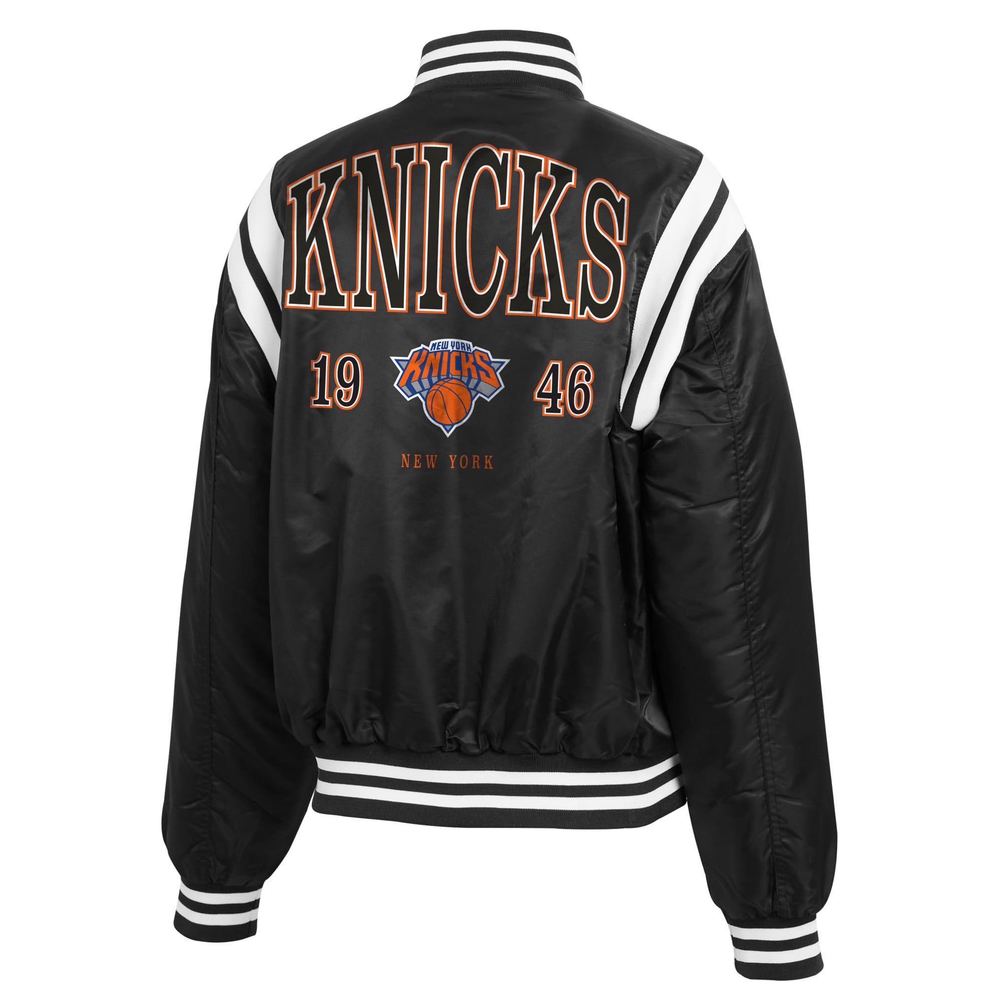 Women's WEAR by Erin Andrews  Black New York Knicks Full-Zip Bomber Jacket