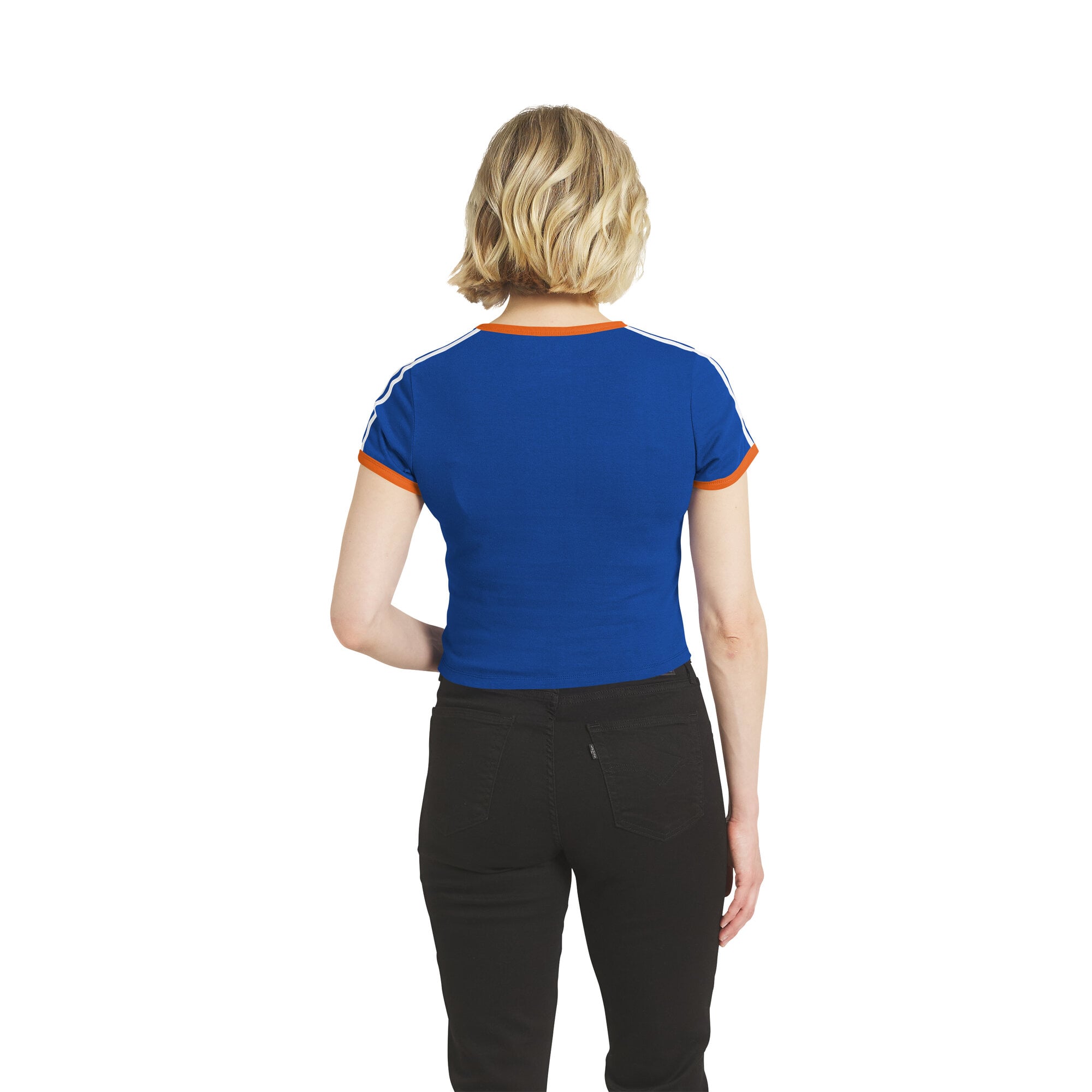 T-shirt bébé bleu New York Knicks à col rond de la marque Women's WEAR by Erin Andrews