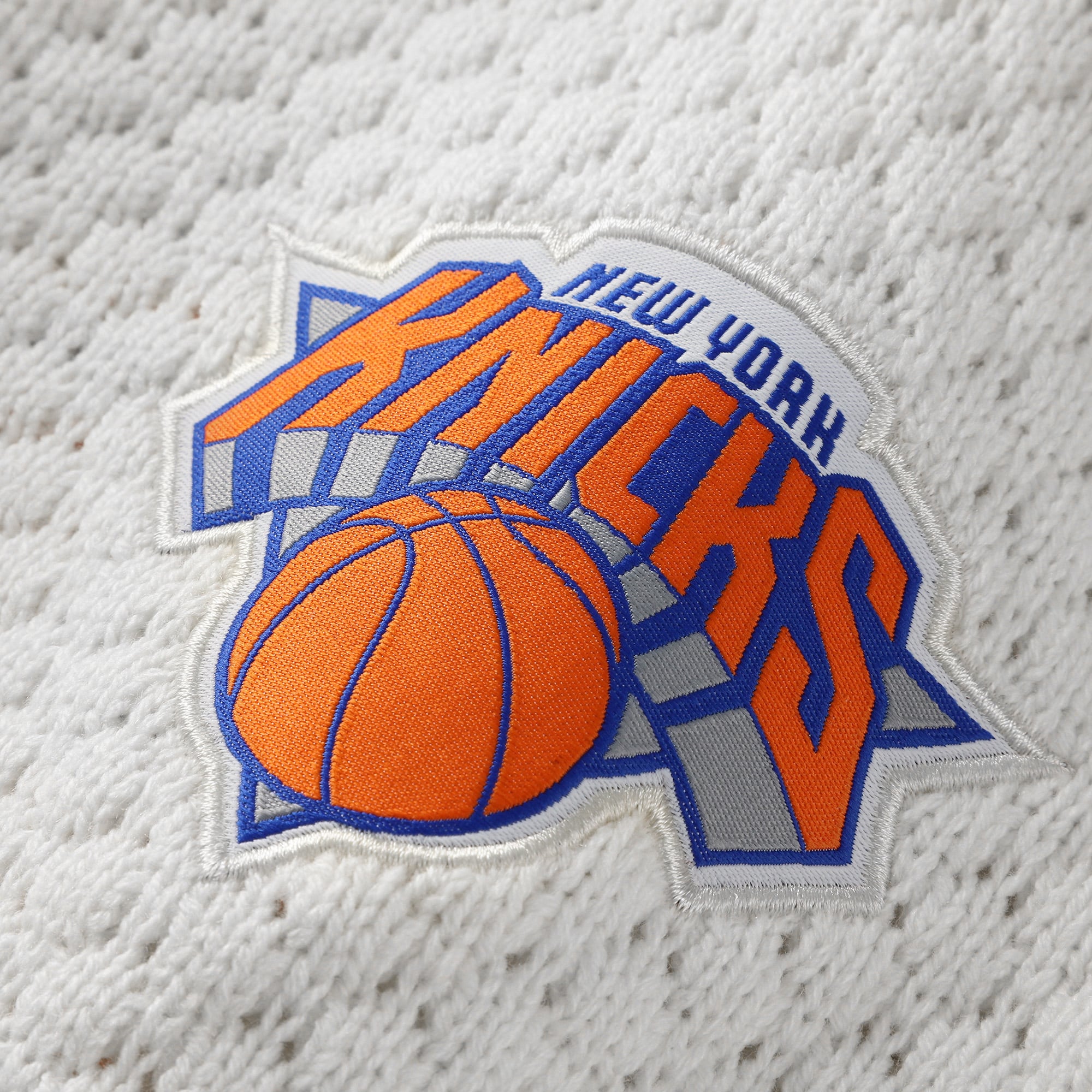 Women's WEAR by Erin Andrews Cream New York Knicks Plus Hoodie Sweater