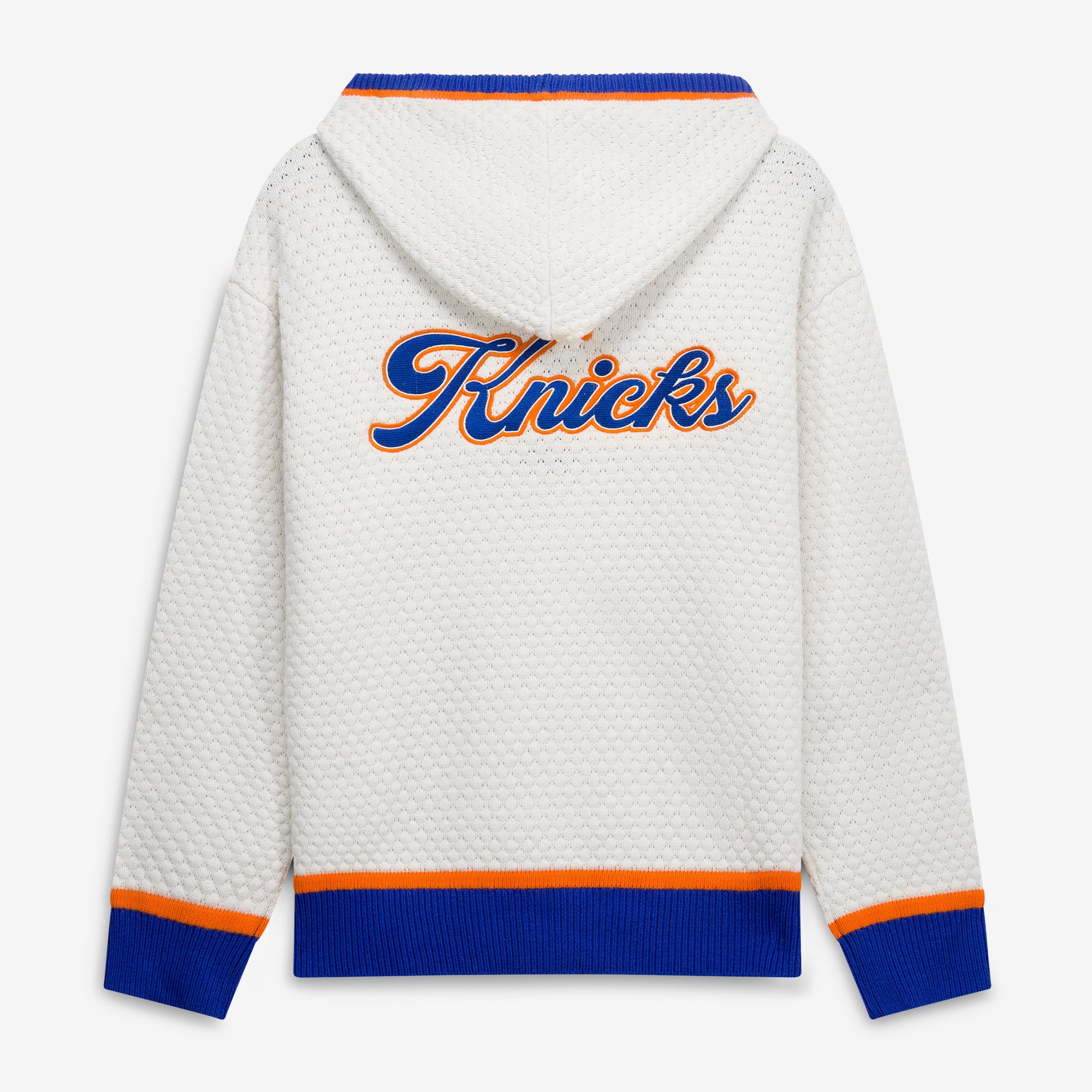 Women's WEAR by Erin Andrews Cream New York Knicks Plus Hoodie Sweater