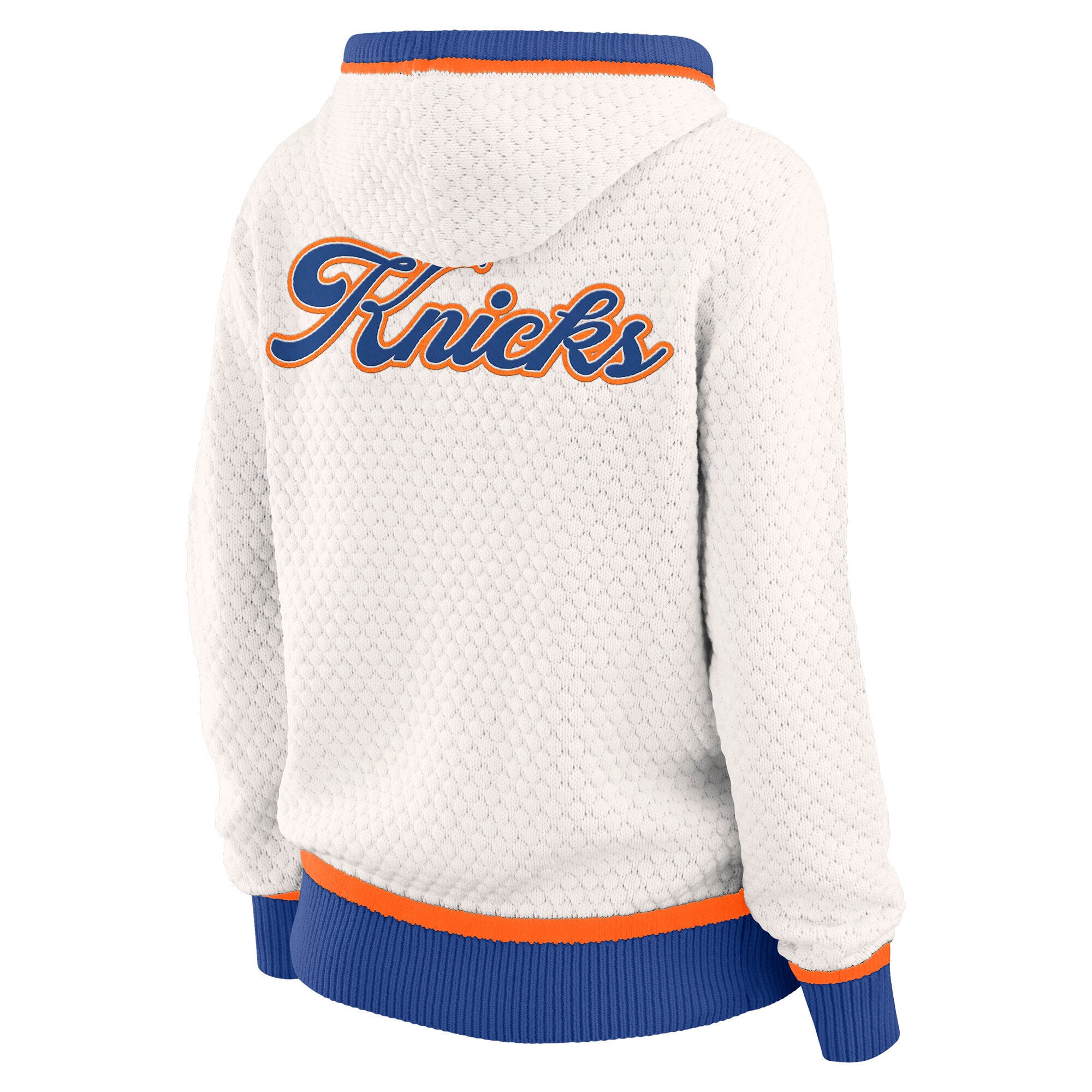 Women's WEAR by Erin Andrews Cream New York Knicks Plus Hoodie Sweater
