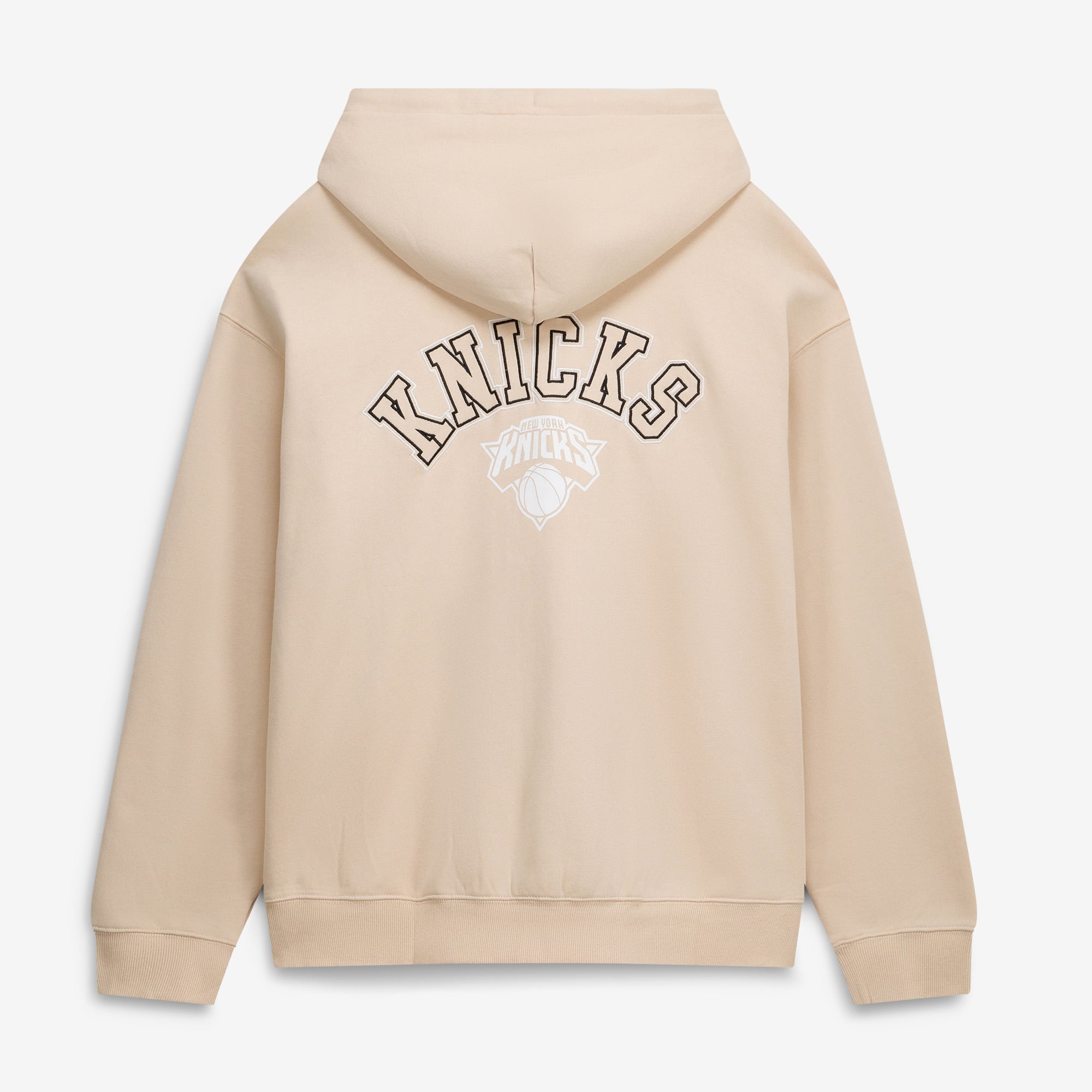 Sweat à capuche zippé en feutre ton sur de couleur crème grande taille pour femme WEAR by Erin Andrews des New York Knicks