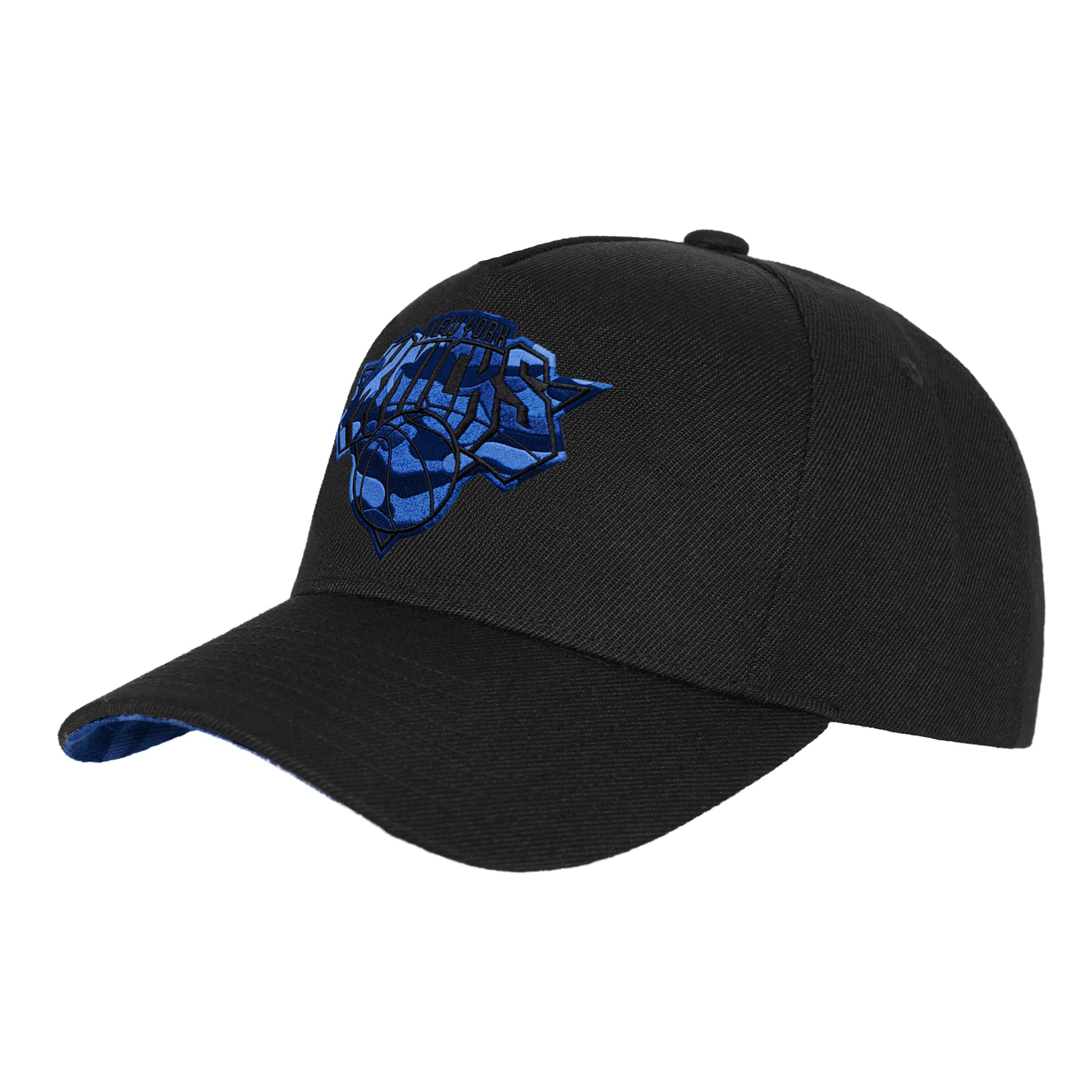 Youth Mitchell & Ness  Black New York Knicks 404 Club Camo Pro Pinch Snapback Hat