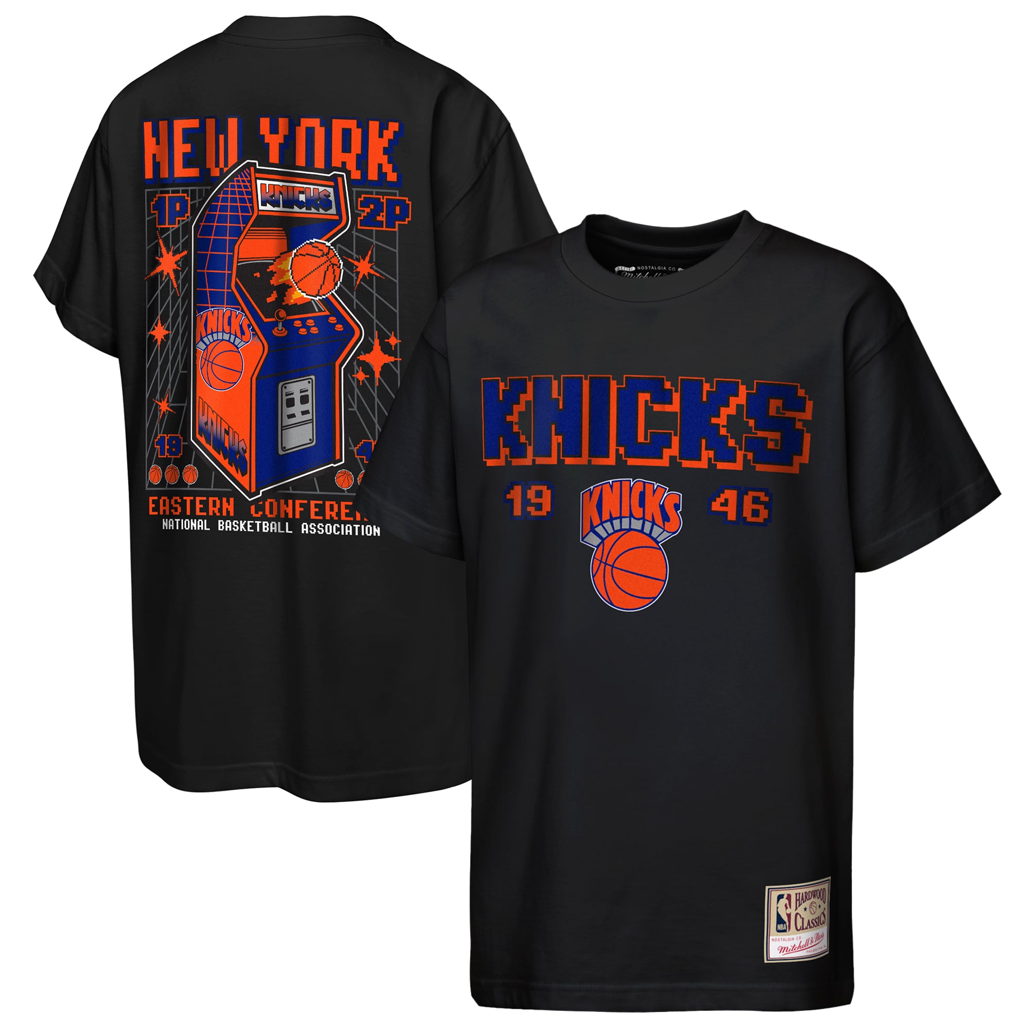 Youth Mitchell & Ness Black New York Knicks Arcade T-Shirt