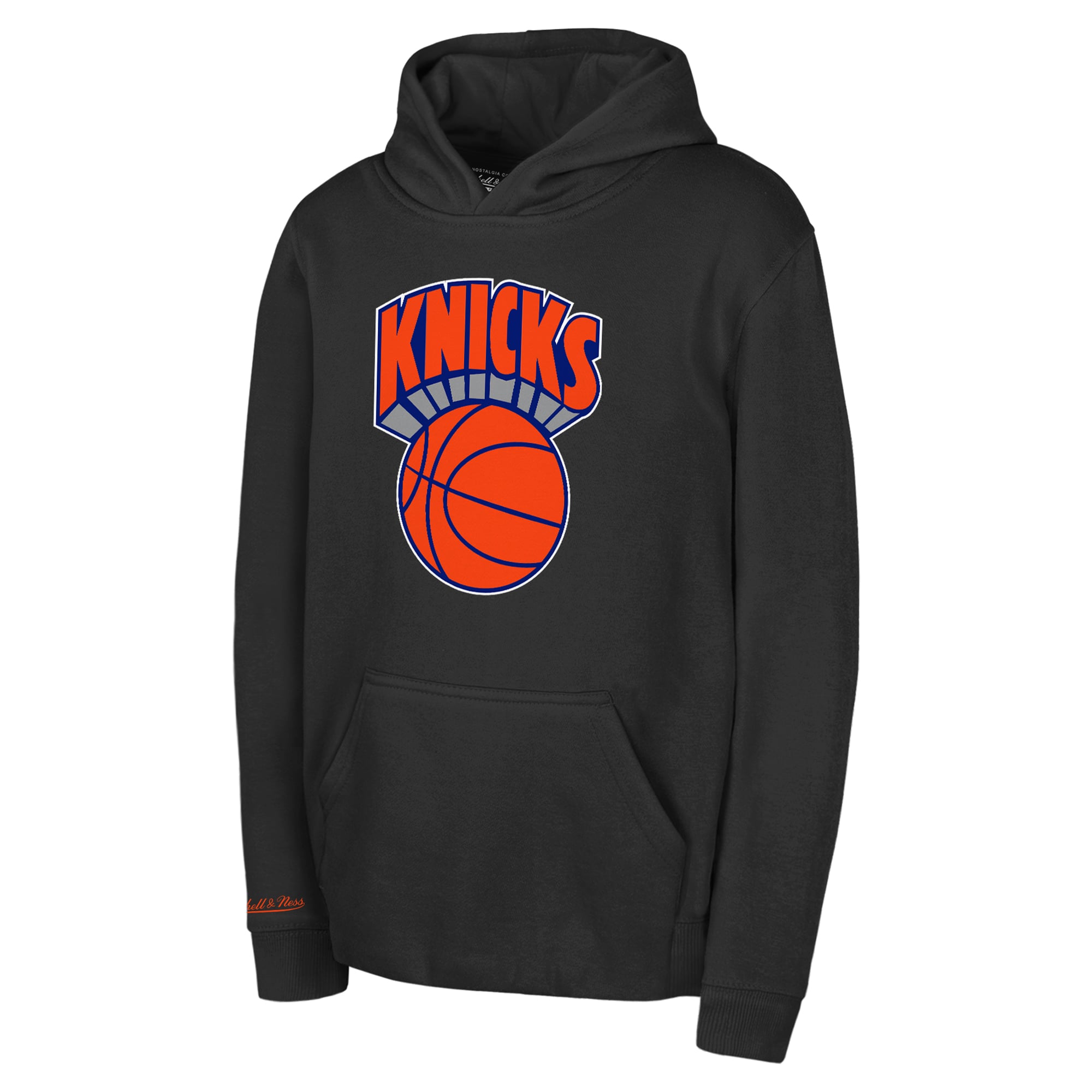 Sweat à capuche rétro gratuit Mitchell & Ness noir New York Knicks pour jeunes