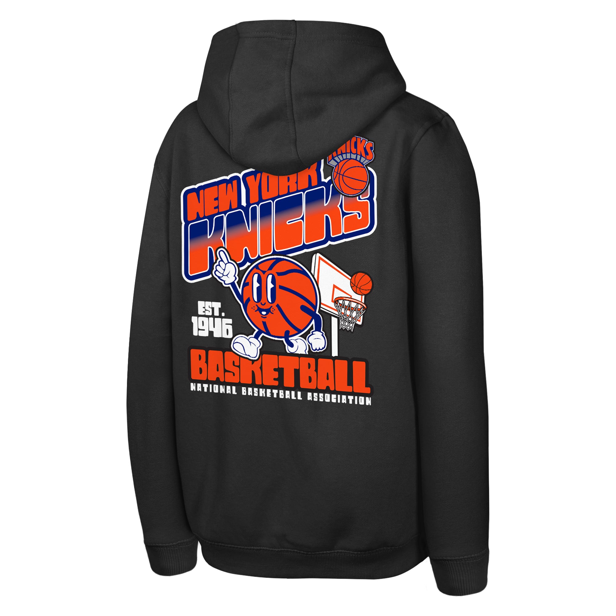 Sweat à capuche rétro gratuit Mitchell & Ness noir New York Knicks pour jeunes
