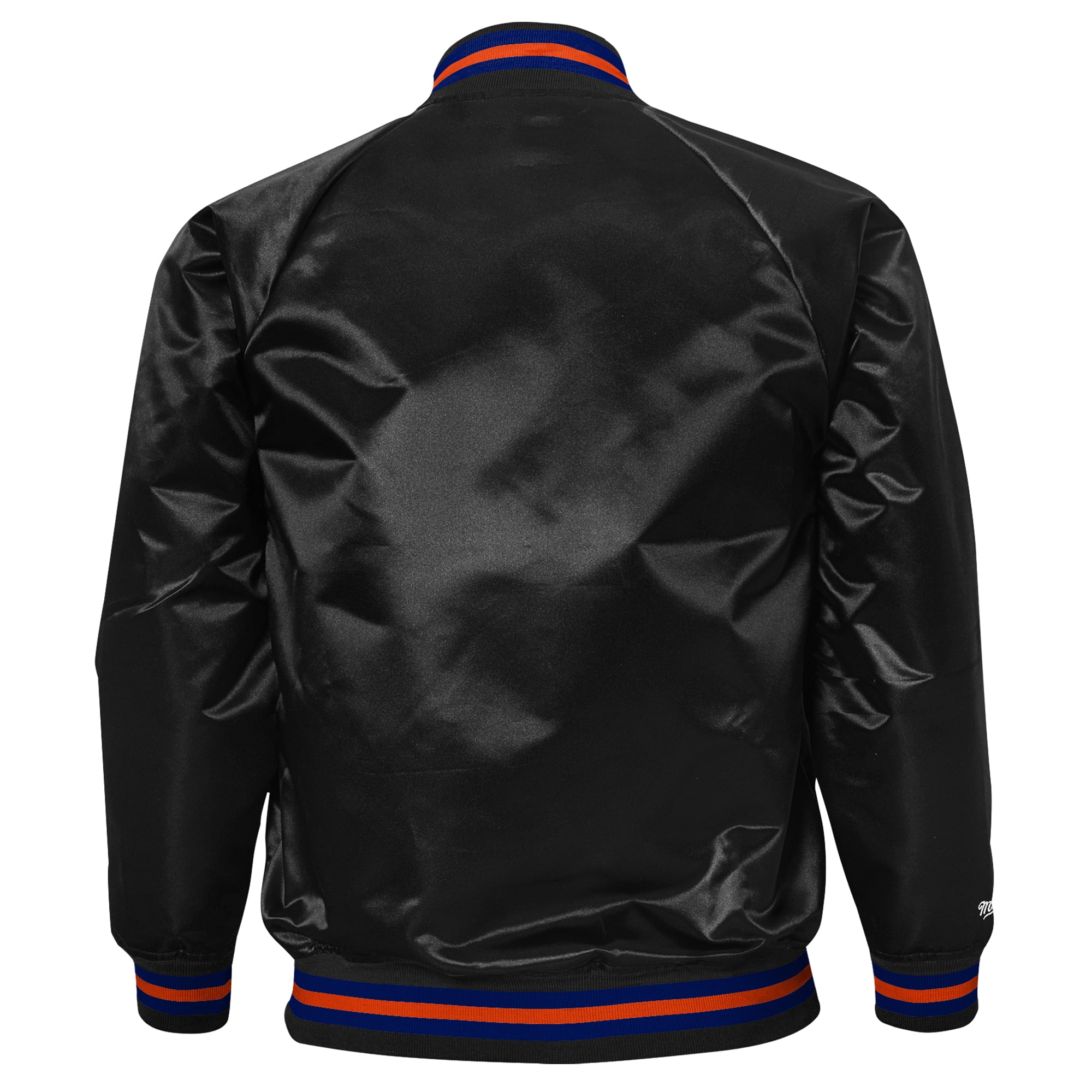 Youth Mitchell & Ness Black New York Knicks Lightweight Satin Raglan Full-Snap Jacket
