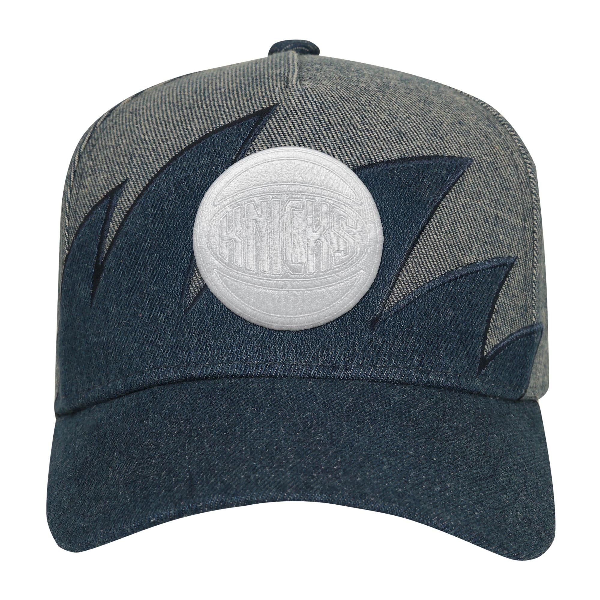Youth Mitchell & Ness Denim/Gray New York Knicks Sharktooth Pro Pinch Snapback Hat