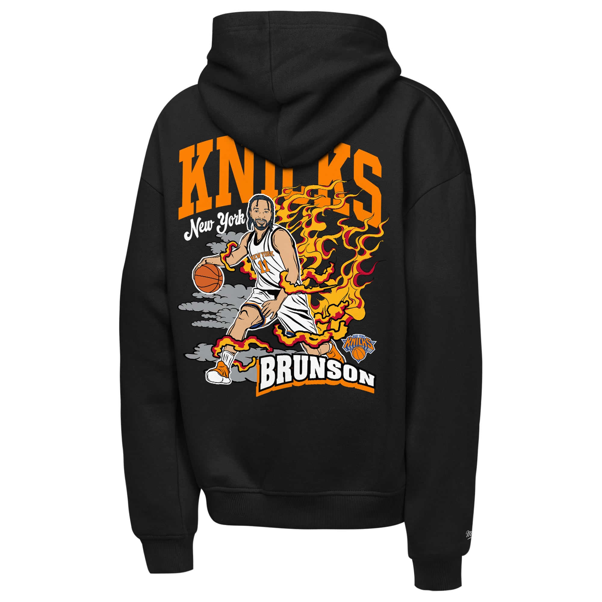 Sweat à capuche noir Mitchell & Ness Jalen Brunson New York Knicks Fired Up pour enfant