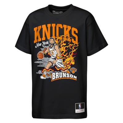 Jalen Brunson New York Knicks Mitchell & Ness Youth Fired Up T-Shirt - Black