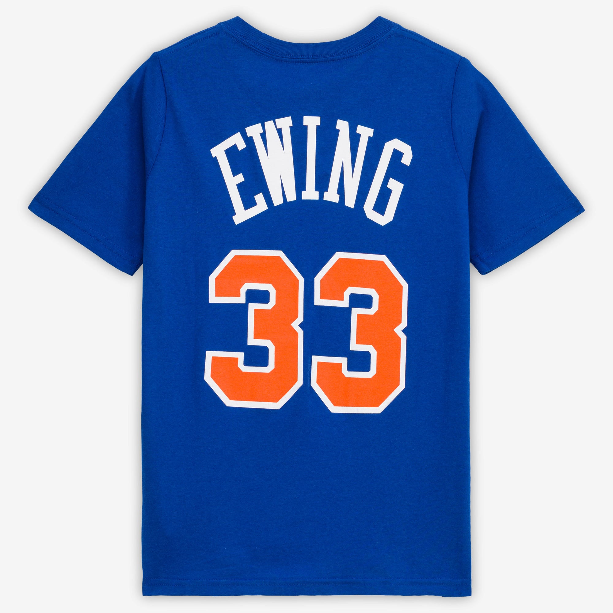 T-shirt avec nom et numéro Patrick Ewing des New York Knicks Hardwood Classics pour jeune Mitchell & Ness bleu