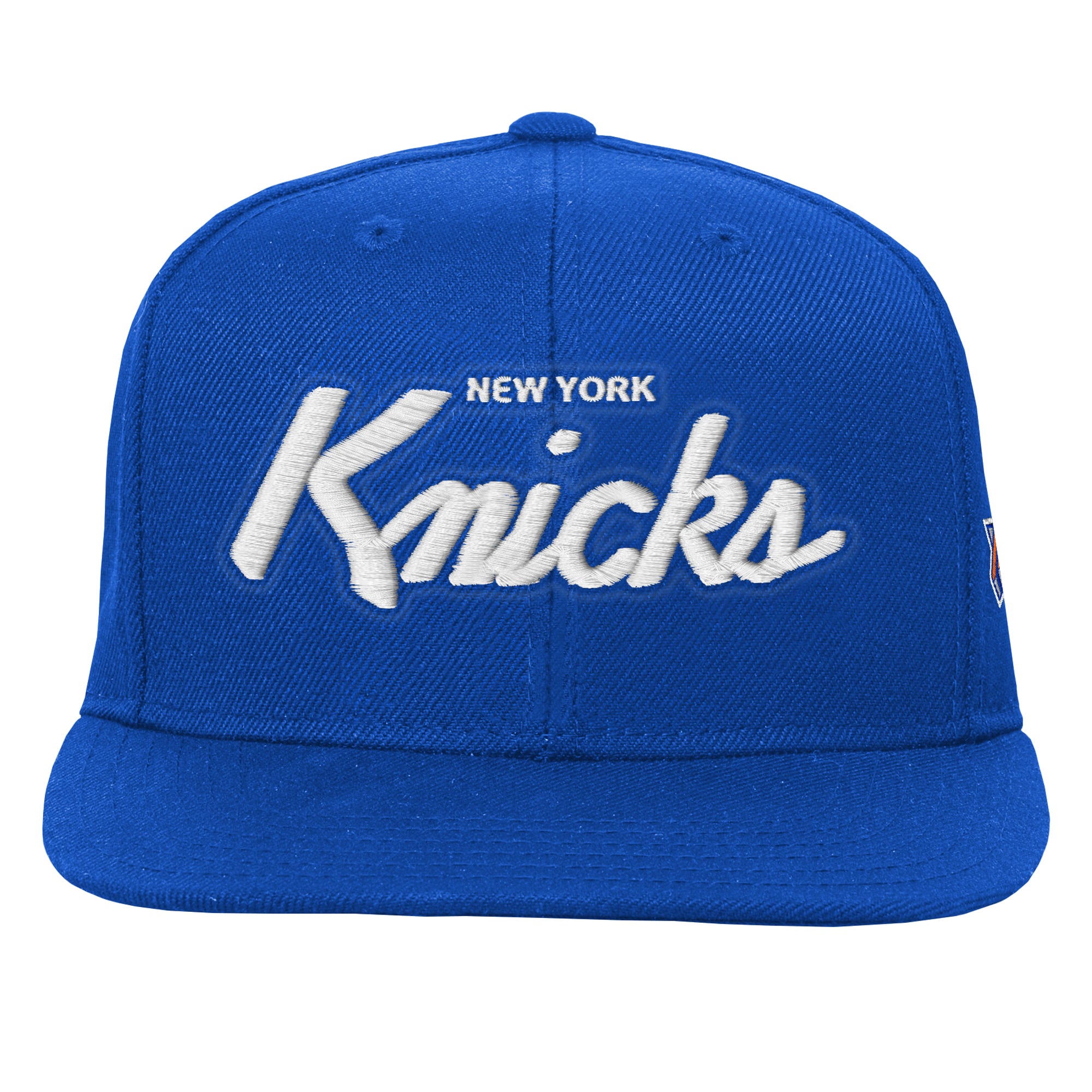 Youth Mitchell & Ness Royal New York Knicks Head Coach Flat Brim Snapback Hat