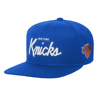 New York Knicks Mitchell & Ness Youth Head Coach Flat Brim Snapback Hat - Royal
