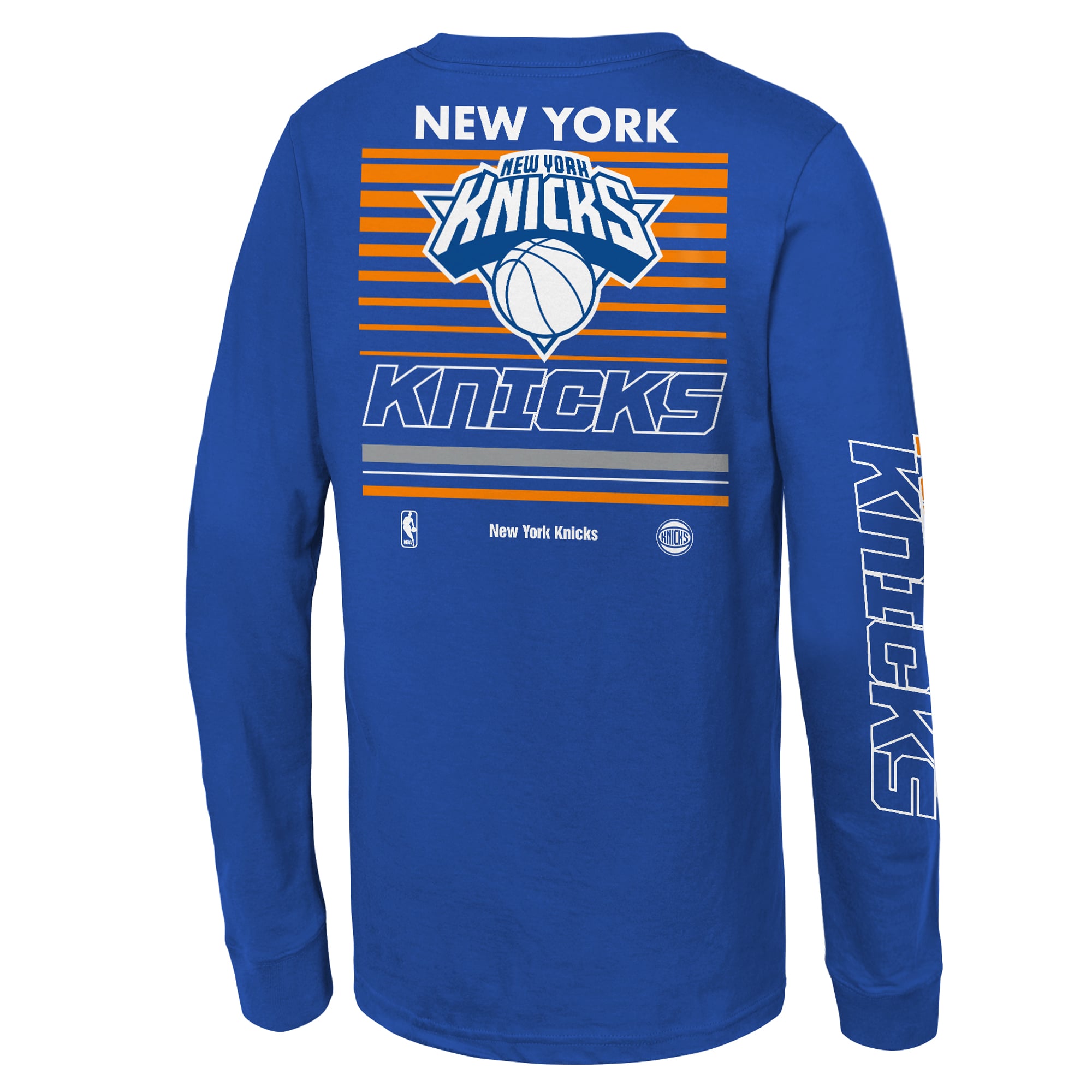 T-shirt à manches longues Mitchell & Ness Royal New York Knicks Triple Play pour enfant