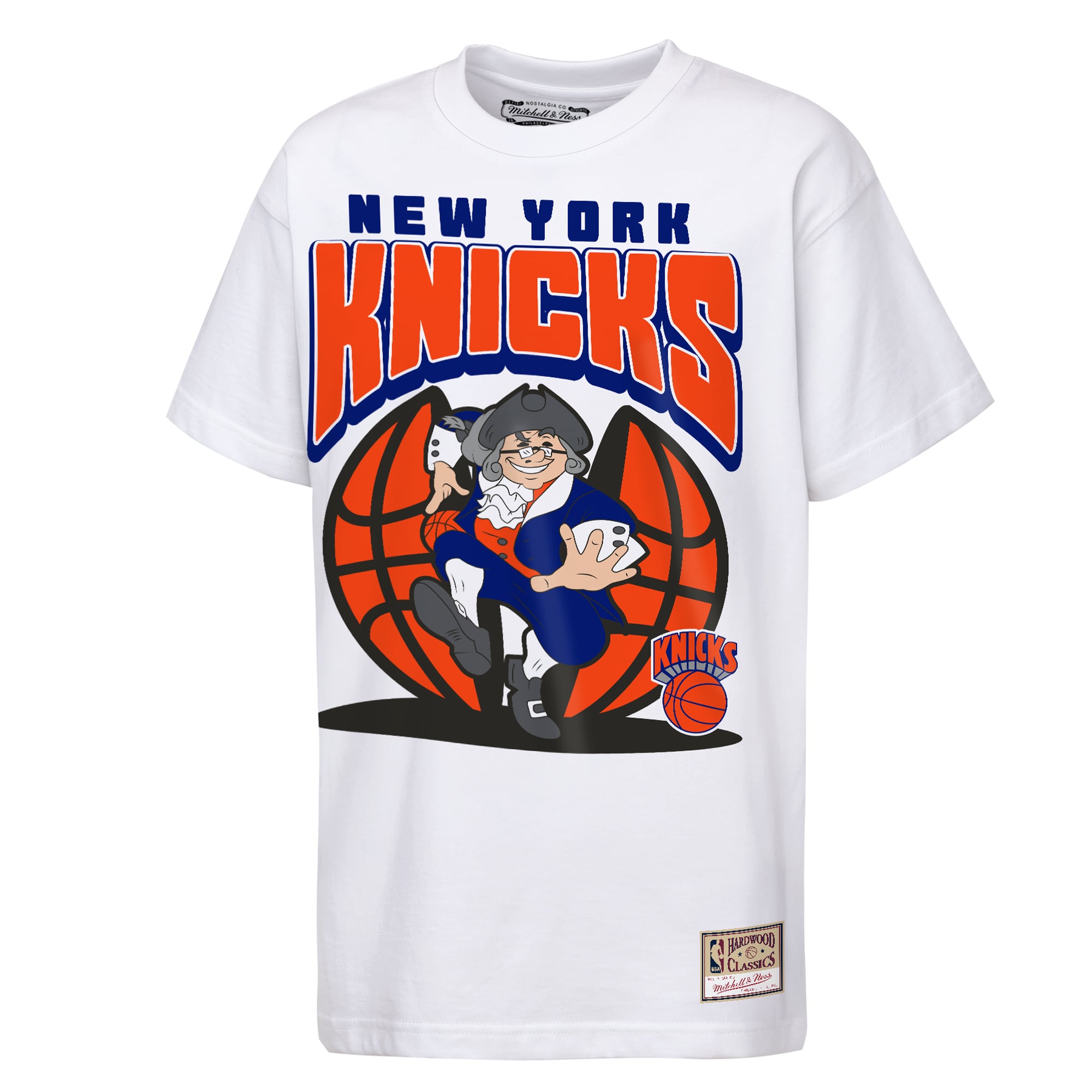 T-shirt Mitchell & Ness blanc New York Knicks Mascot Mania pour enfants