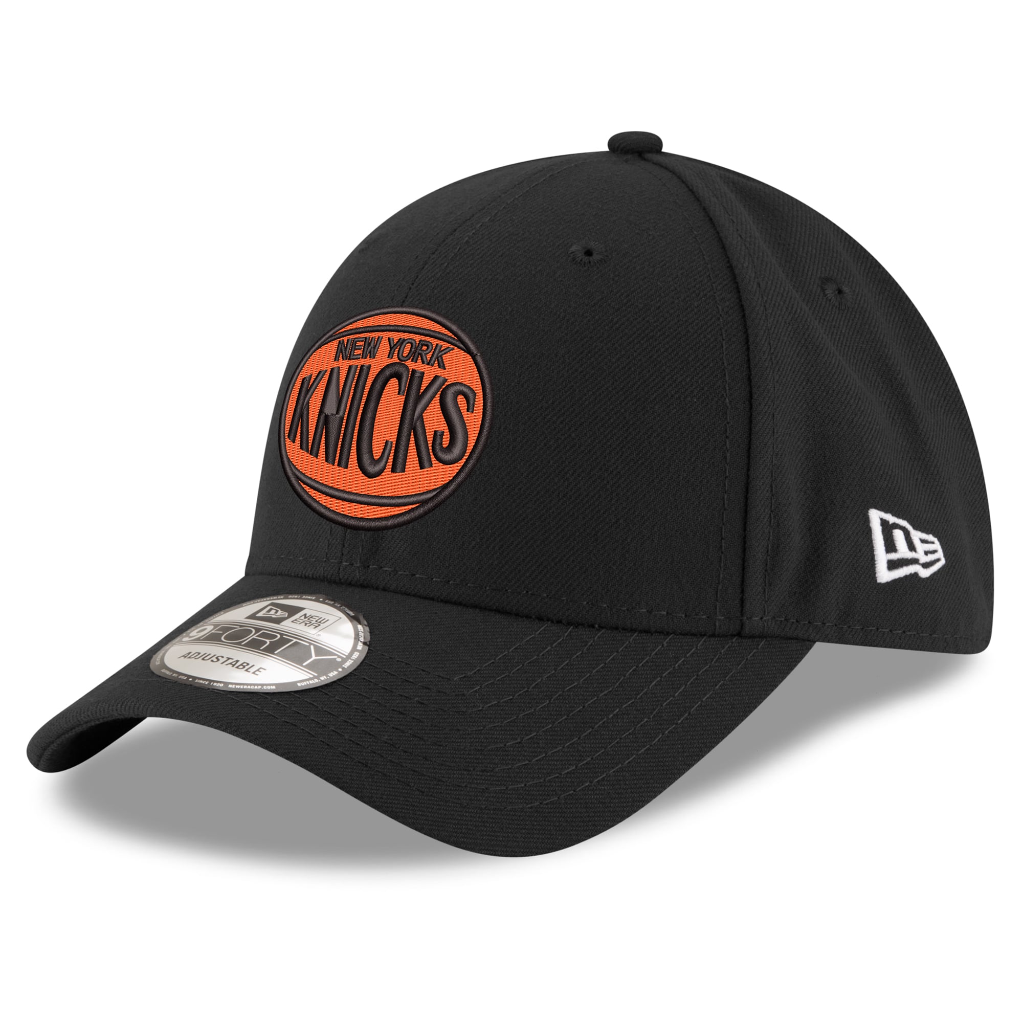 Youth New York Knicks New Era Black Basketball Logo Adjustable Hat