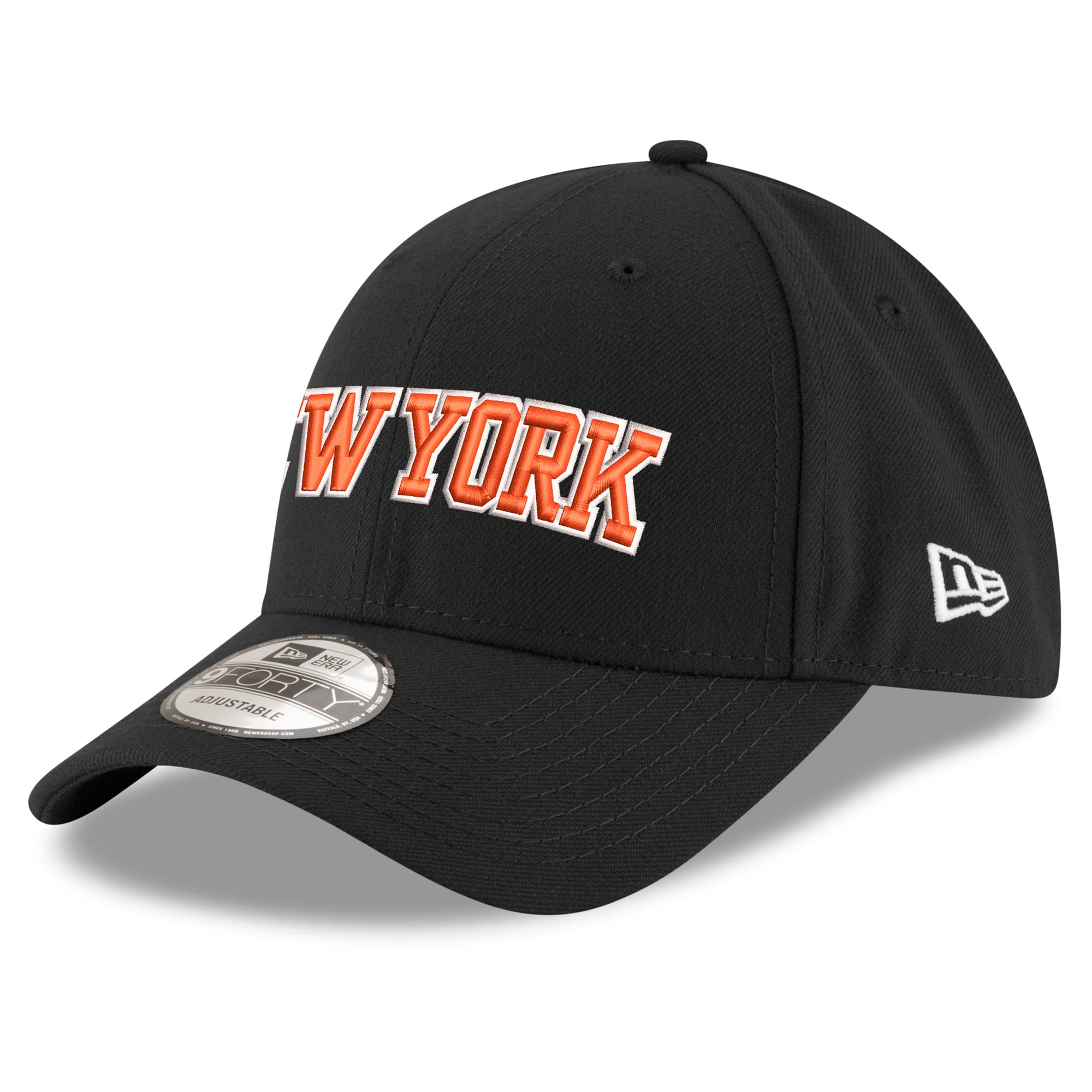 Youth New Era Black New York Knicks Wordmark Adjustable Hat