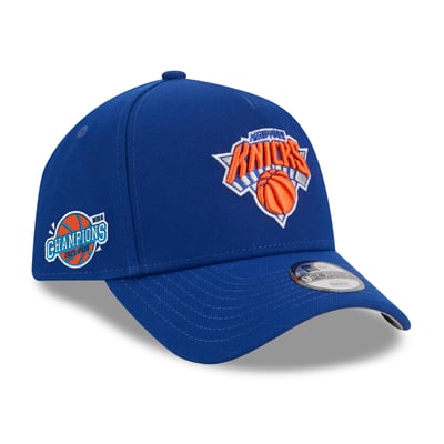  New York Knicks New Era Youth 2026 NBA Finals Champions 9FORTY A-Frame Adjustable Hat - Blue