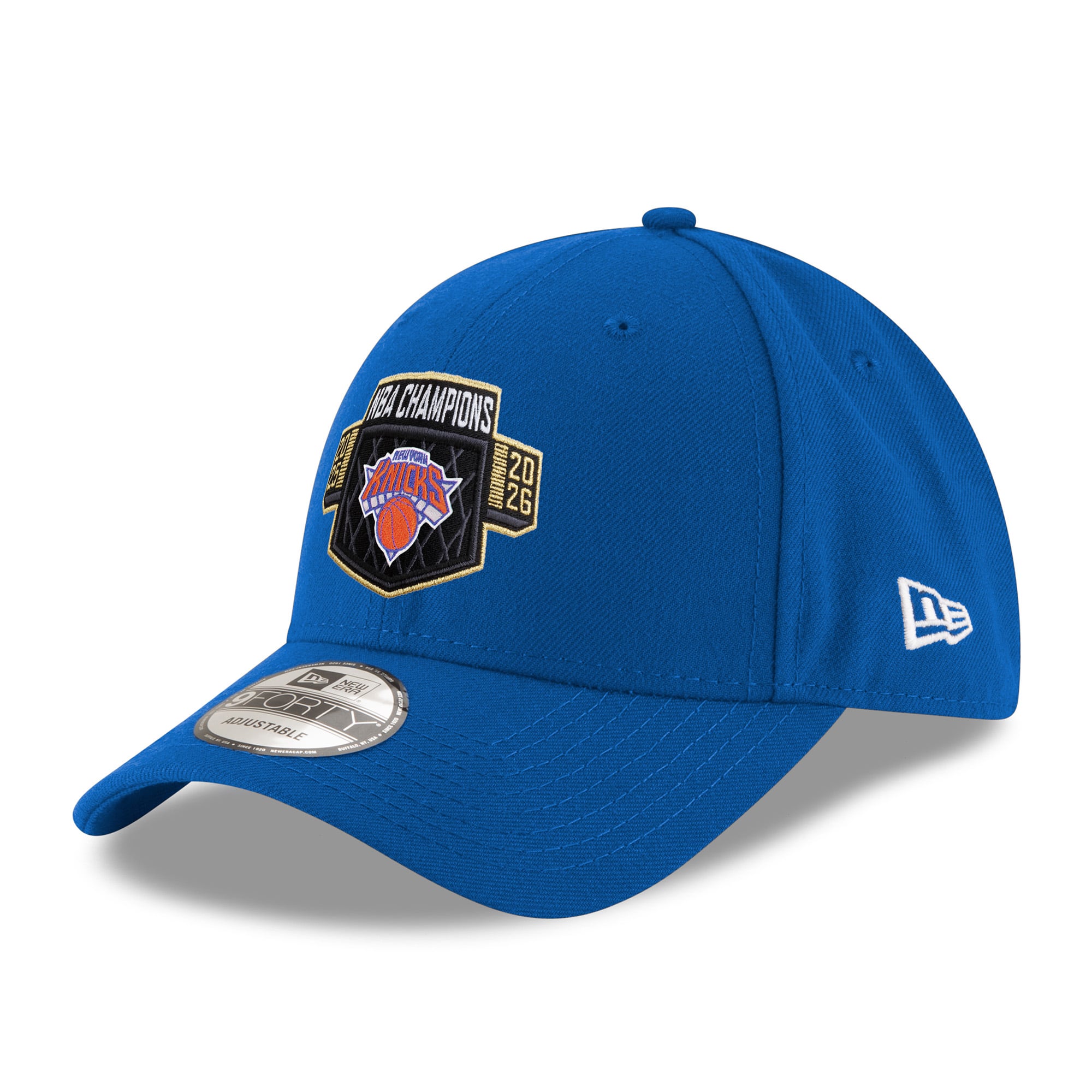 Youth New York Knicks New Era Blue 2026 NBA Finals Champions Locker Room Replica 9FORTY Adjustable Hat