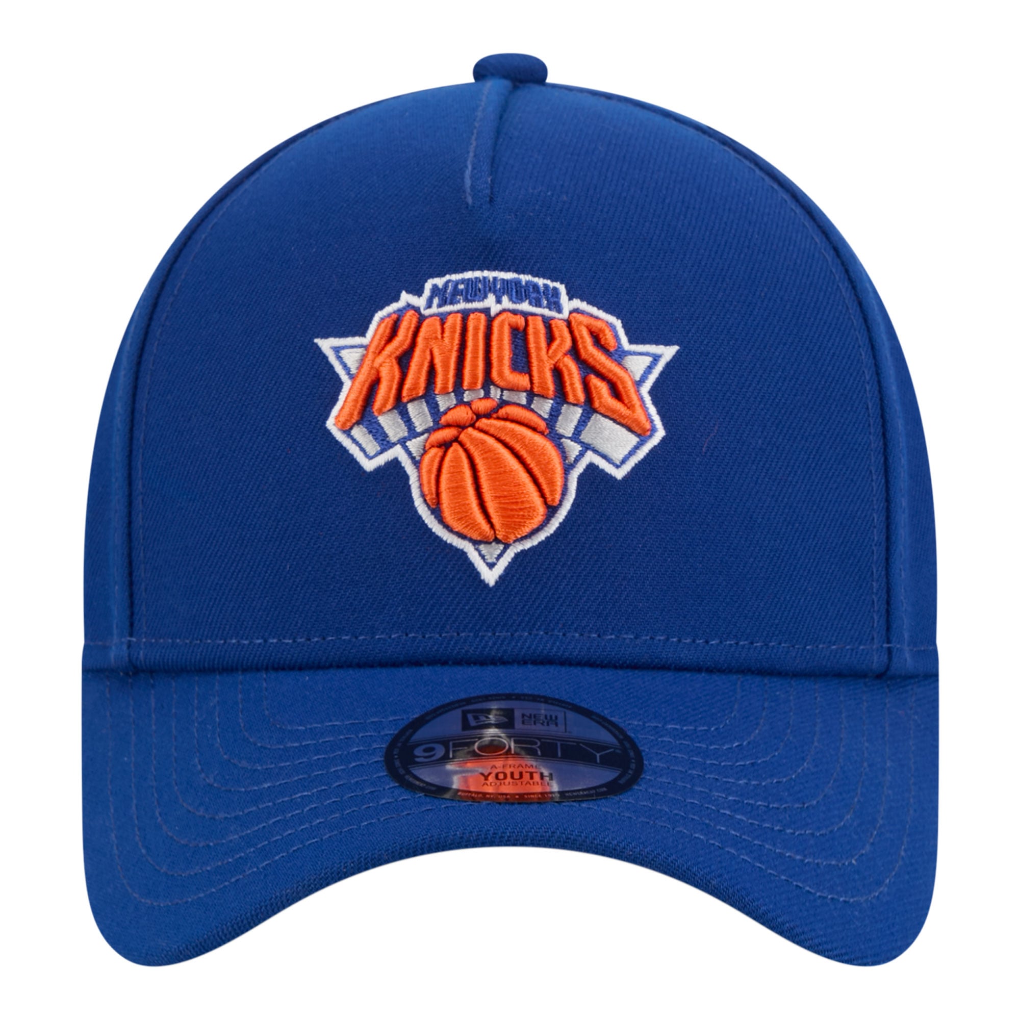 Youth New Era Blue New York Knicks 9FORTY A-Frame Adjustable Hat