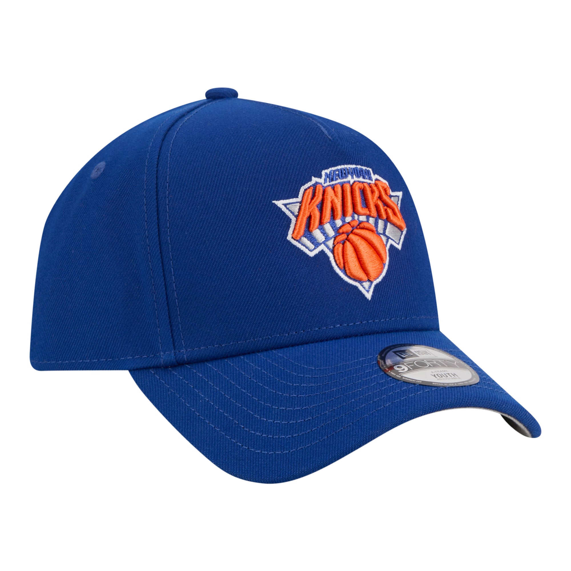 Youth New Era Blue New York Knicks 9FORTY A-Frame Adjustable Hat