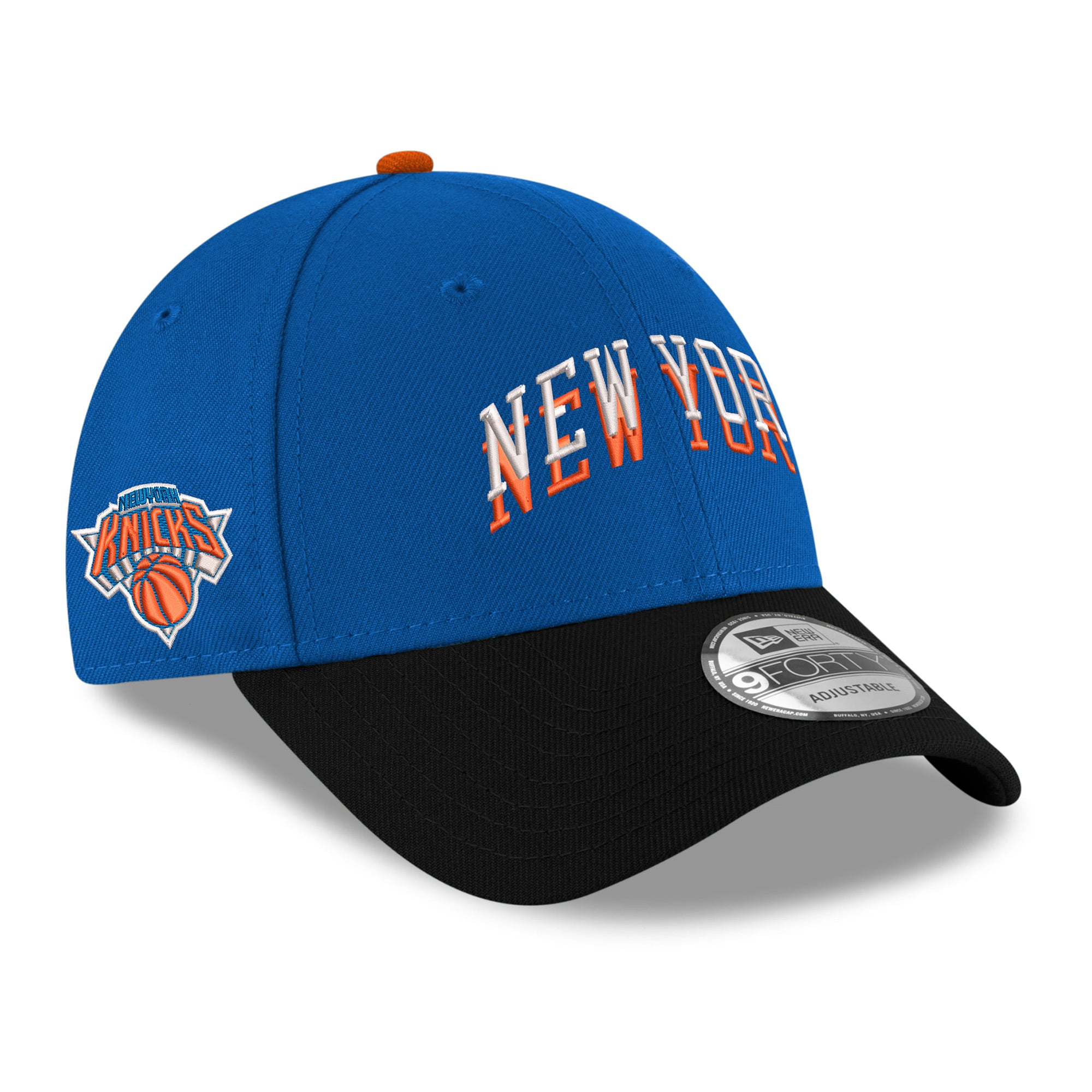 Youth New Era Blue/Black New York Knicks 9FORTY Adjustable Hat