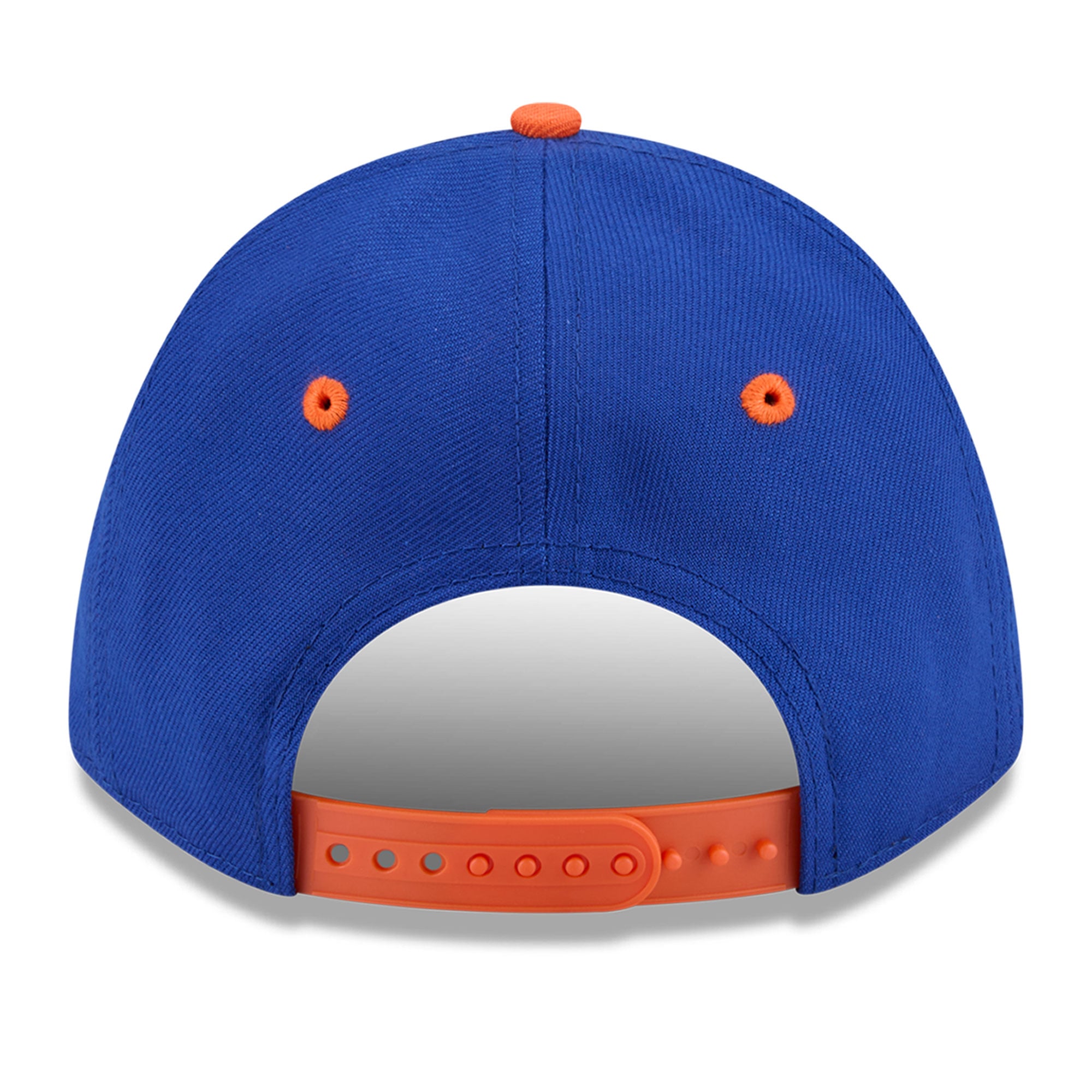 Casquette ajustable New Era 9FORTY A-Frame M-Crown pour jeunes, bleue et orange, New York Knicks.