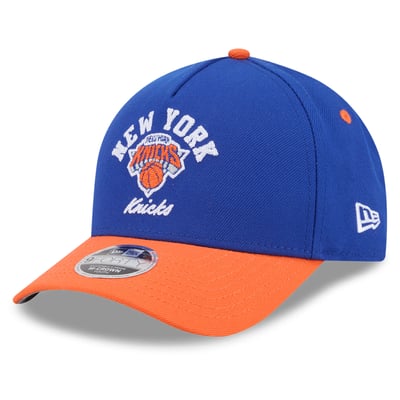 New York Knicks New Era Youth Arch 9FORTY A-Frame M-Crown Adjustable Hat - Blue/Orange